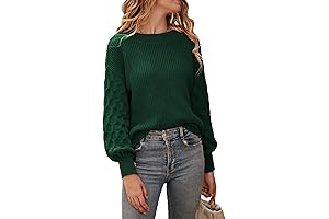 Cozy and Stylish: Women's 2024 Winter Green Crewneck Sweater