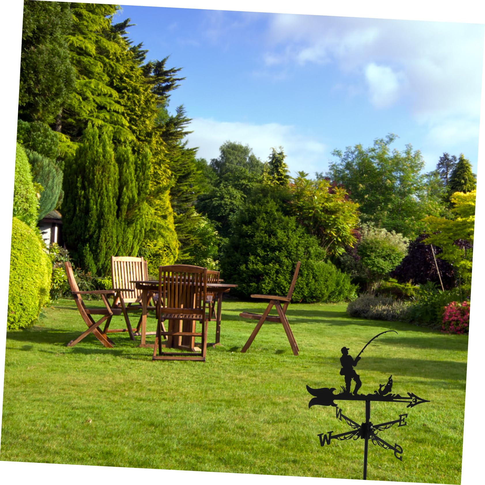 TOYANDONA Girouette de Pêcheur Indicateur de Direction du Vent pour Toit Terrasse et Jardin Décoration Extérieure