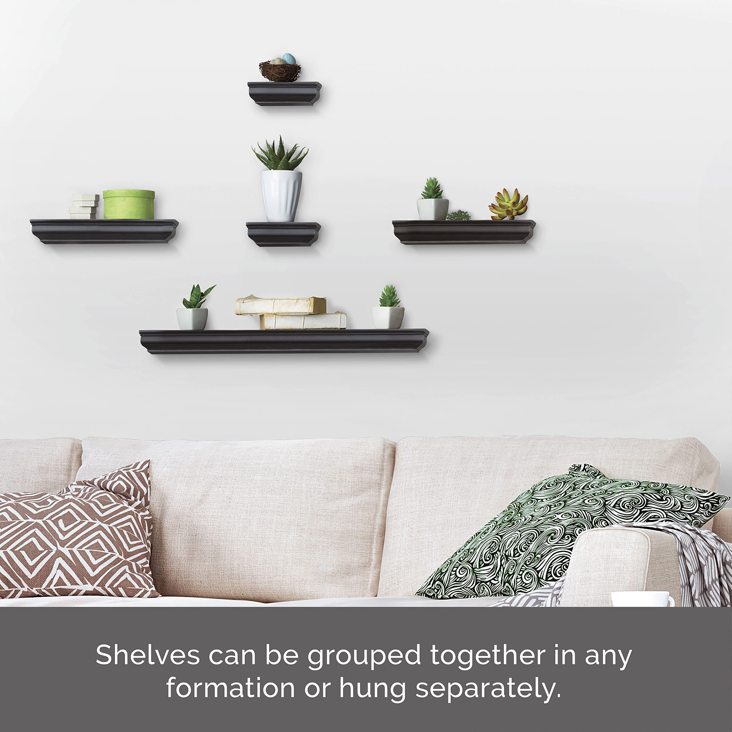Snapklik.com : MELANNCO Floating Molding Shelves For Bedroom