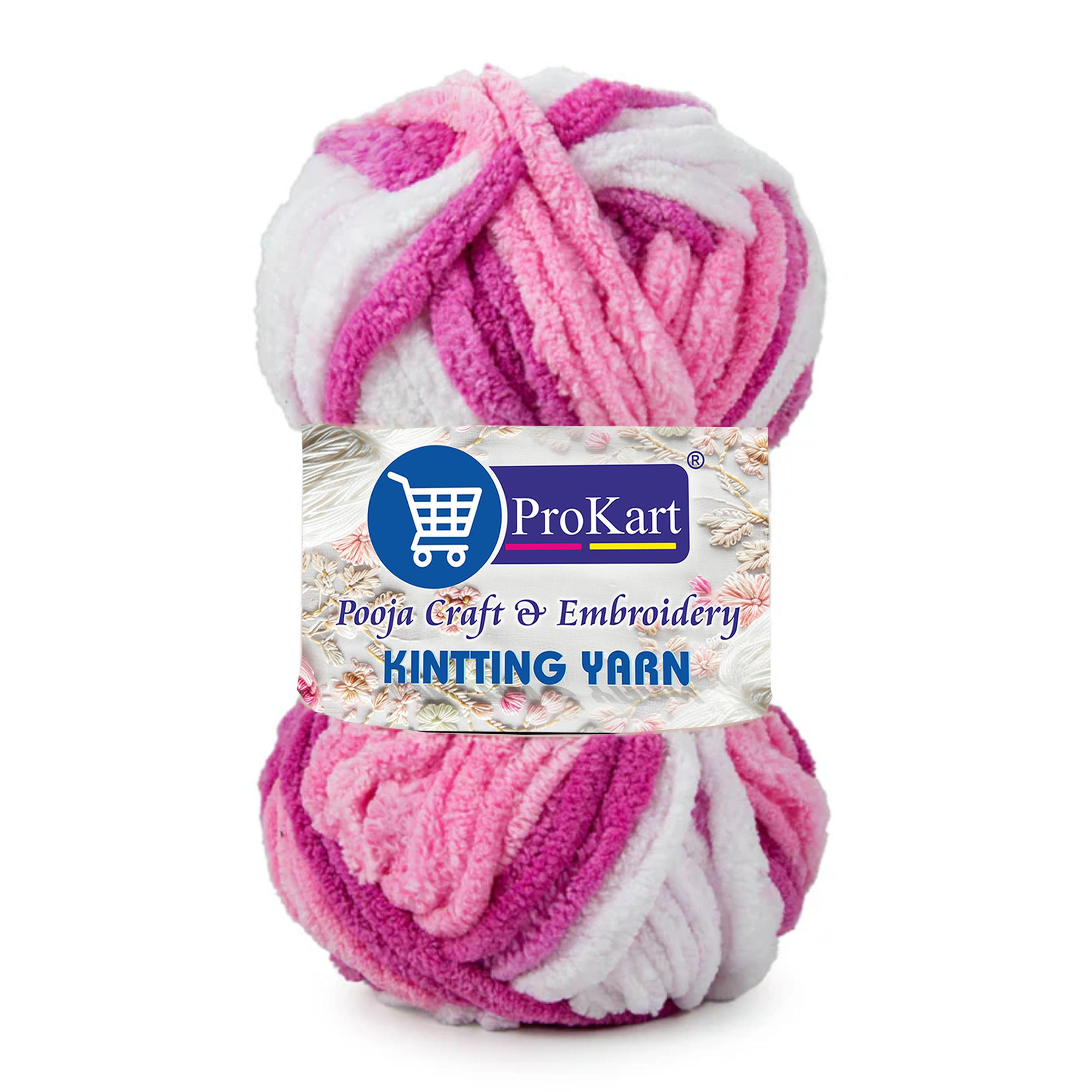 ProKart Blanket Yarn Supersoft Knitting Wool Ball | Plush & Cuddly, Chenille Yarn | (1 Ball/100 Gram Each) | Multi Colour Hand Knitting and Crocheting Yarn Ball Suitable for Craft, Sweaters, Babywear, Baby Blankets (Multicolor- MLB0014, Pack of 1)