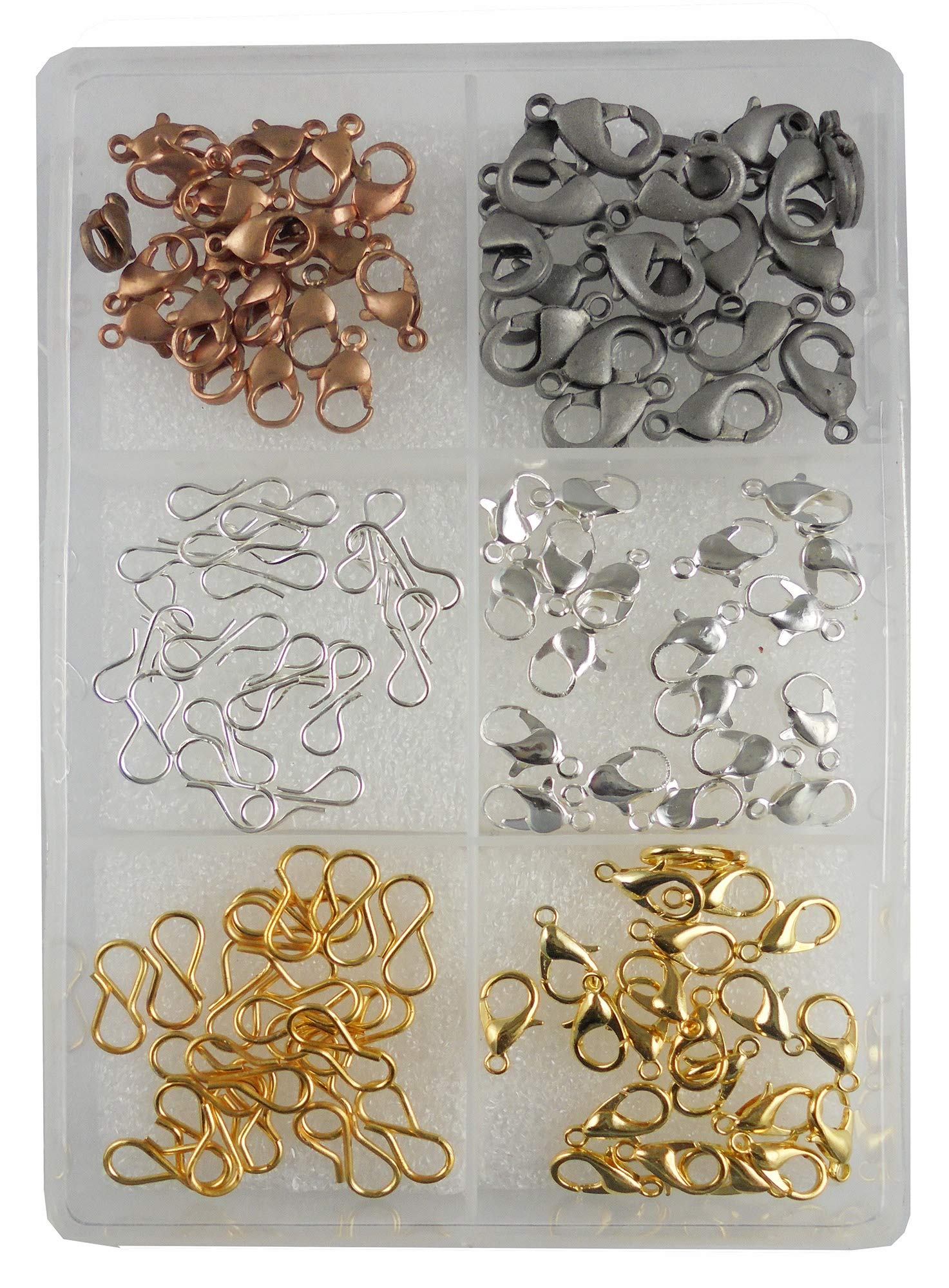 120 g Multicolour Jewellery Making Material Fitting Kit Includes Jump Ring, Lobster Claps, Keel, Kunda, Necklace End Locking, Earring, Ring