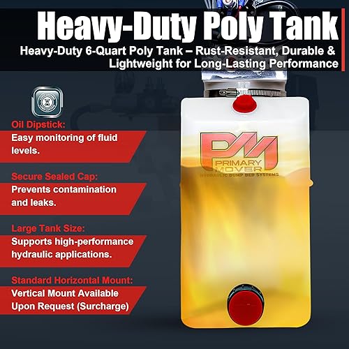 Miniatura 33 de KTI Bomba hidráulica de doble efecto de 4 cuartos de galón para remolque volquete - Unidad de potencia hidráulica - Bomba de remolque de volcado