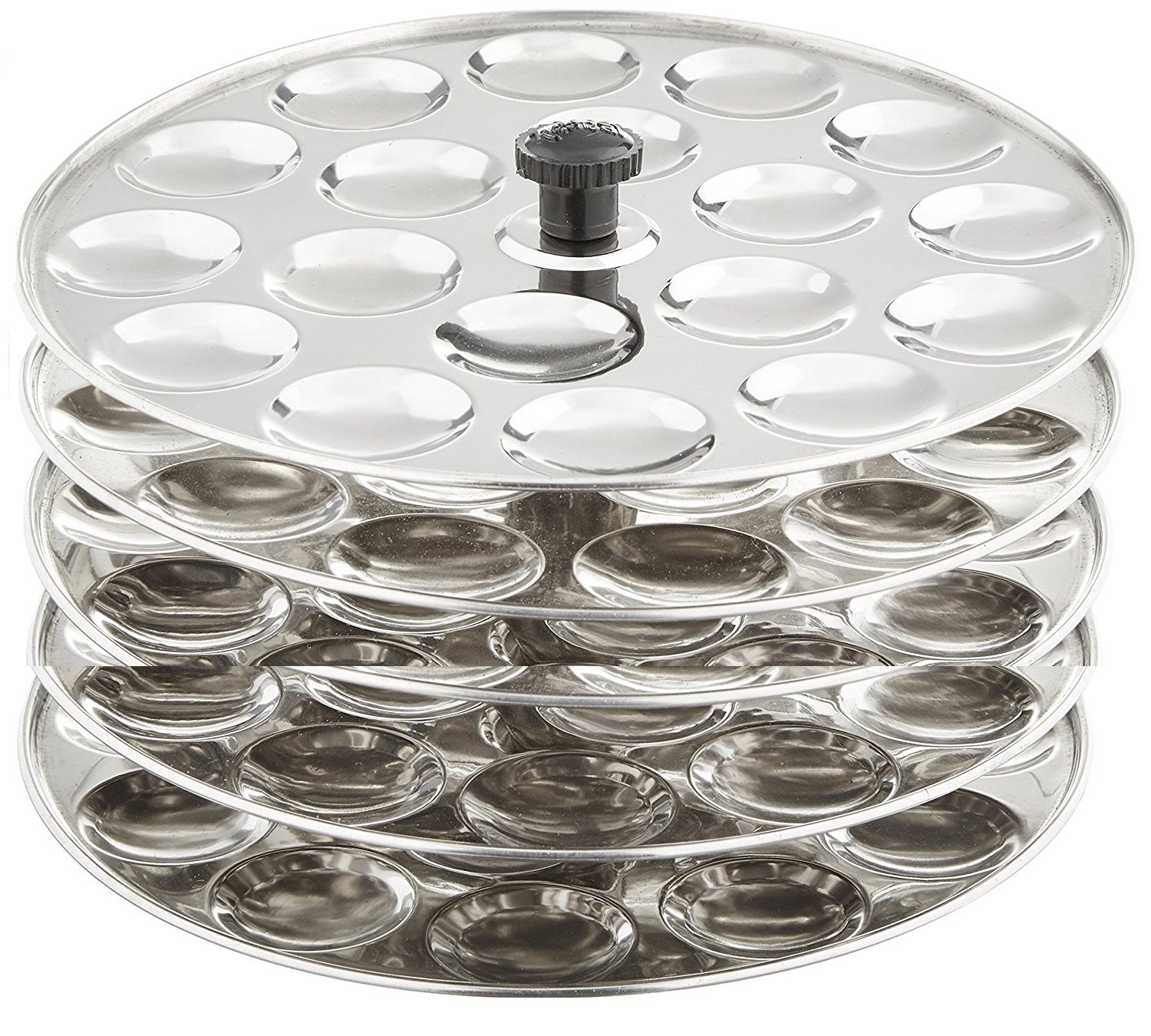 Tabakh 5-Rack Stainless Steel Mini Idli Stand, Makes 90 Idlys