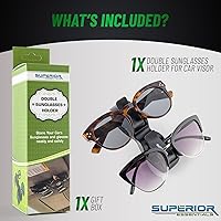 Vista 3 de Soporte para lentes de sol para visera de automóvil, soporte para gafas de sol y clips para tarjetas de boletos, accesorios para visera