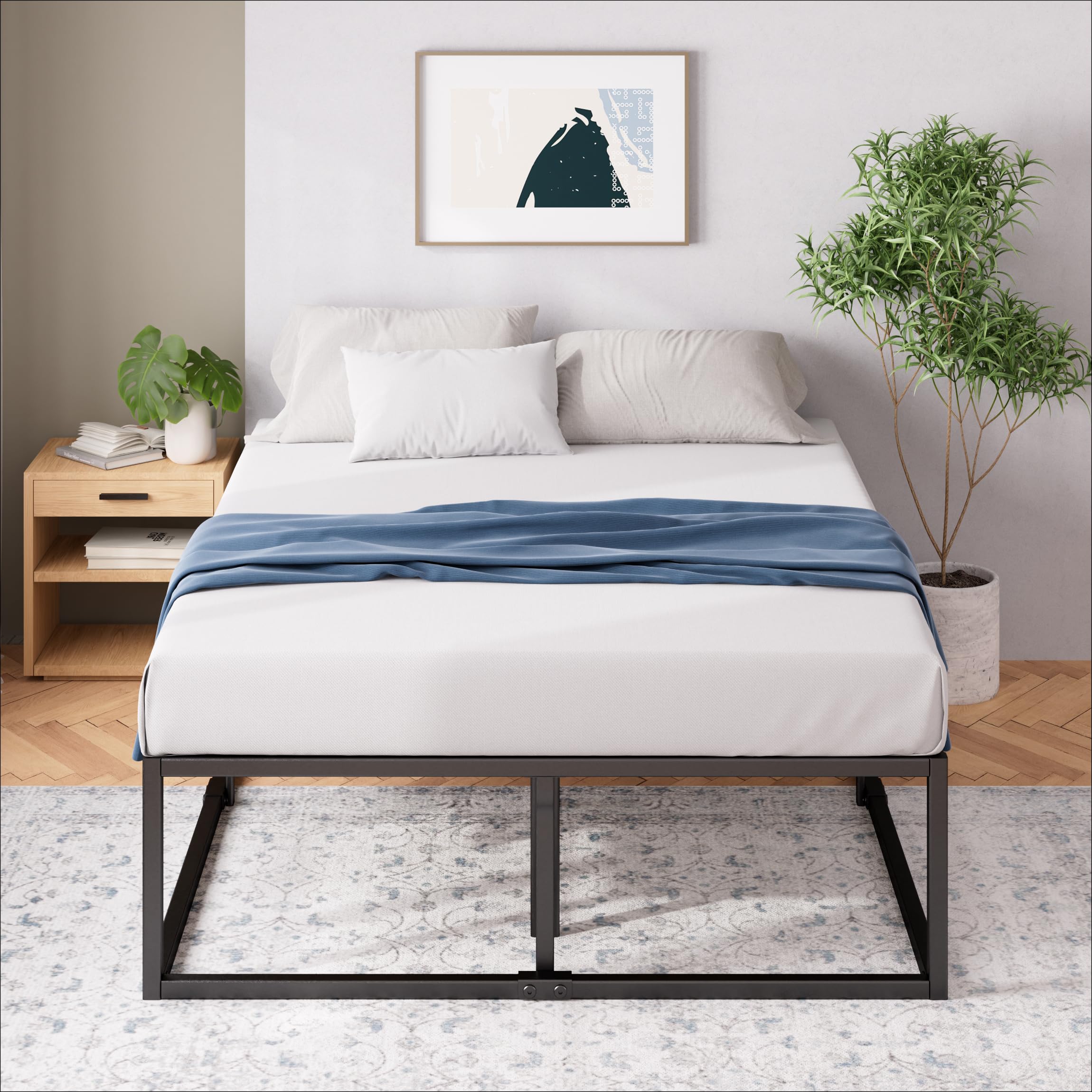 Zinus Joseph 45cm Single Bed Frame with Underbed Storage and