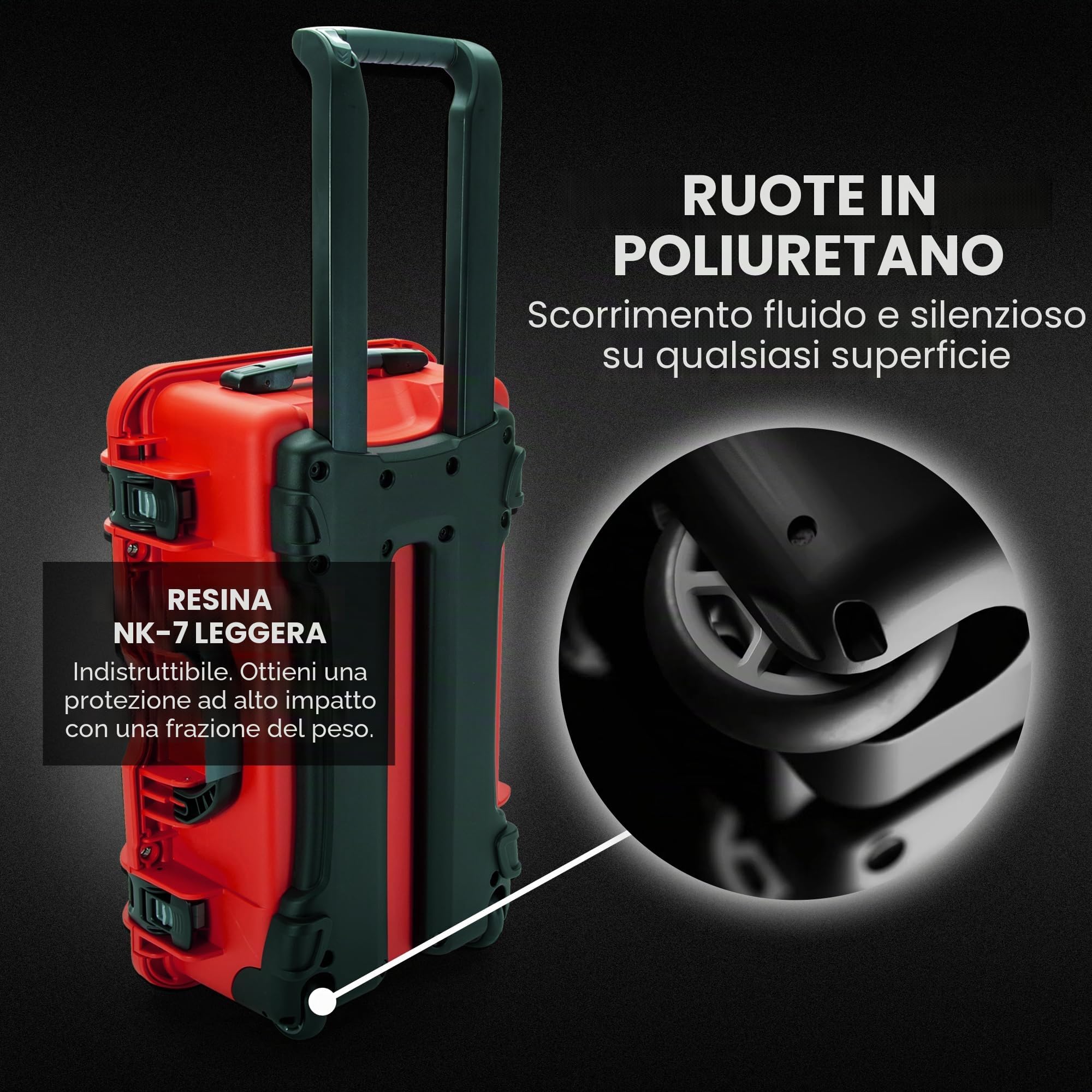 NANUK 935 - Valigia protettiva leggera e impermeabile in resina NK-7 con inserto in schiuma personalizzabile e organizer per il coperchio (25,1 cm x 40,9 x 25,7 cm)