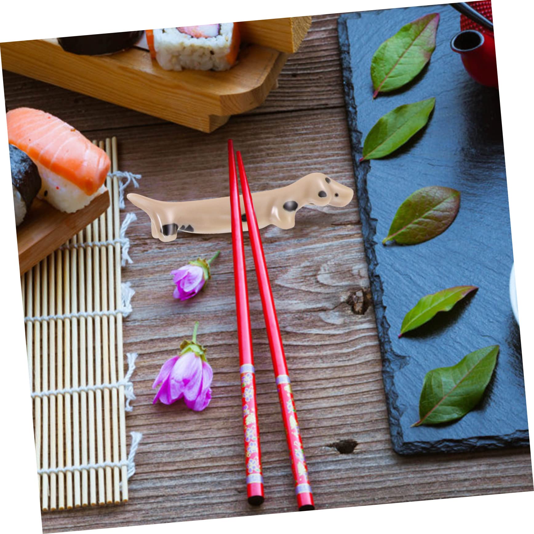 Housoutil 4pcs Ceramic Chopstick Rest Tableware Rest Dog Chopstick Holders Ceramic Chopsticks Rest Chopsticks Holder Chopsticks Rest Pillow Fork Rest Animal Spoon Accessories Beach Ceramics