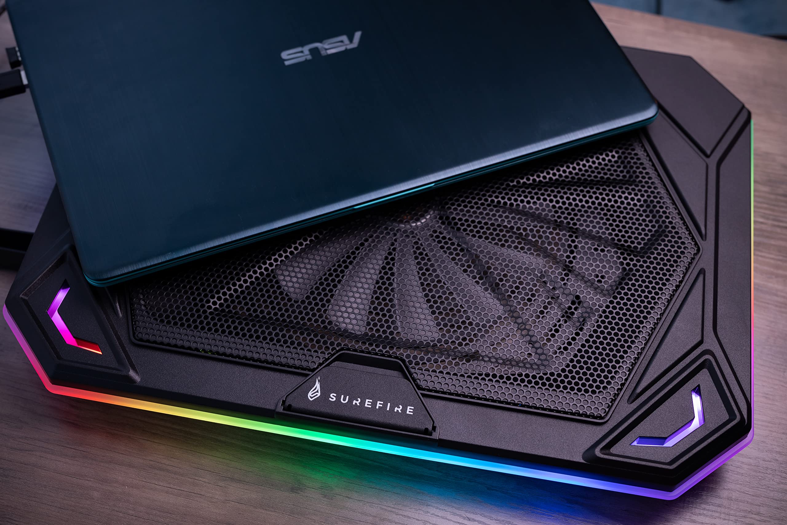 SureFire Bora Podkładka Chłodząca do Laptopa 17 Cali, Regulowana Prędkość Wentylatora, RGB