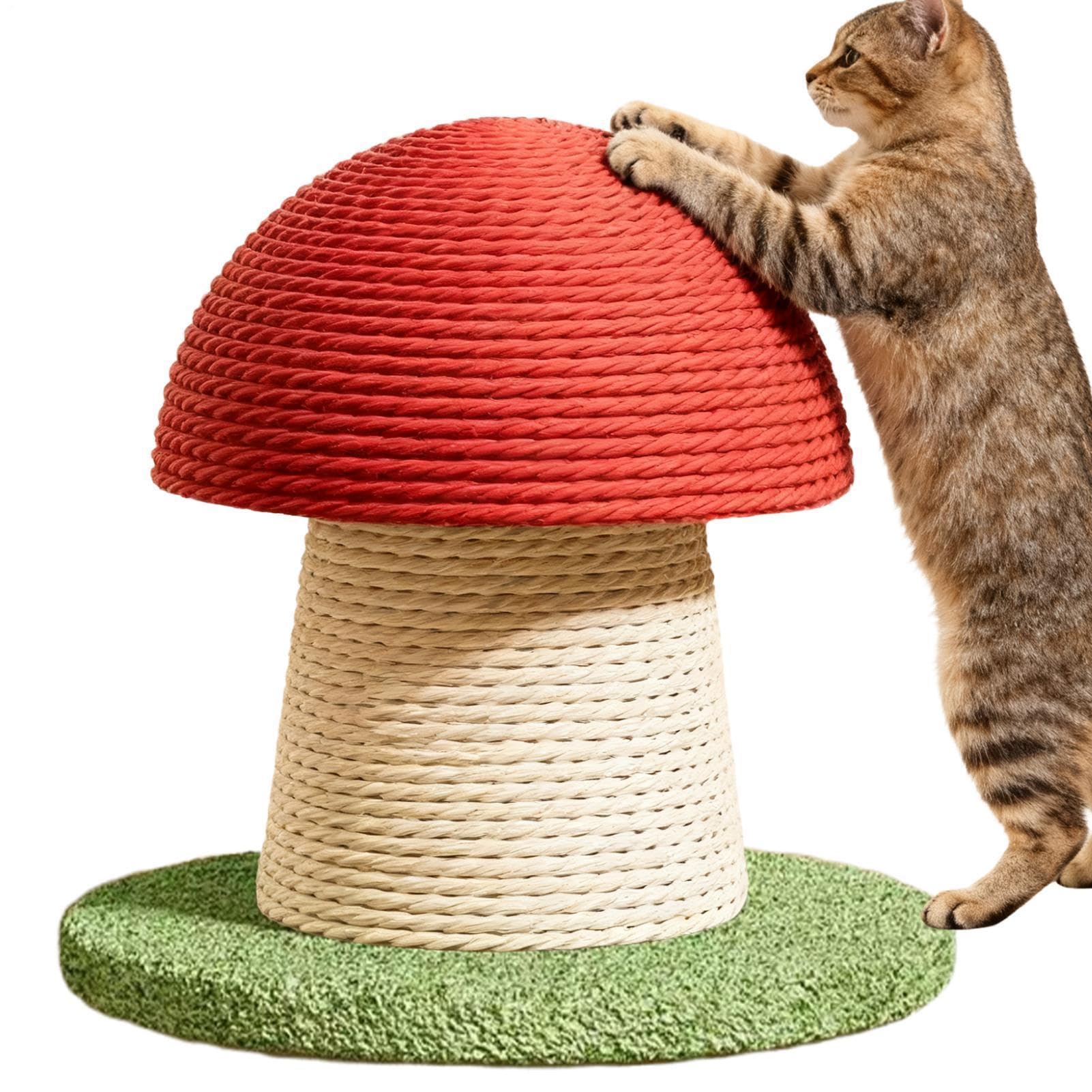 Cat Scratching Post Sisal Tower Sturdy Base Mushroom-Shaped