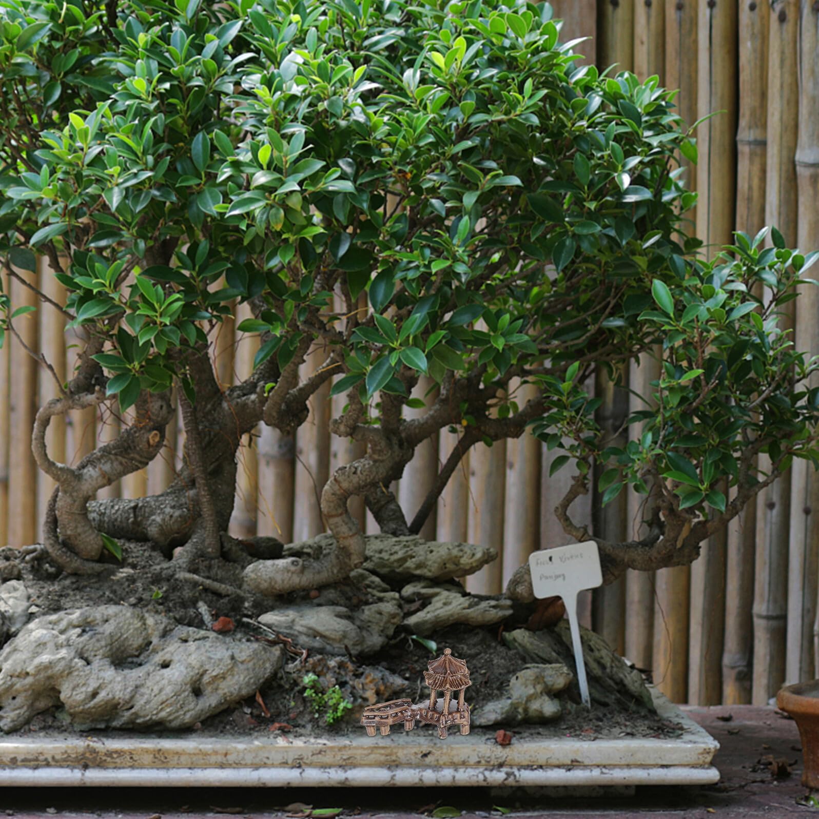 Artibetter Ornamenti per Giardino Resistente allo Sbiadimento in Ceramica Set 5 Pezzi a Forma di Padiglione Finitura Fine Decorazione per Esterno per Layout del Giardino