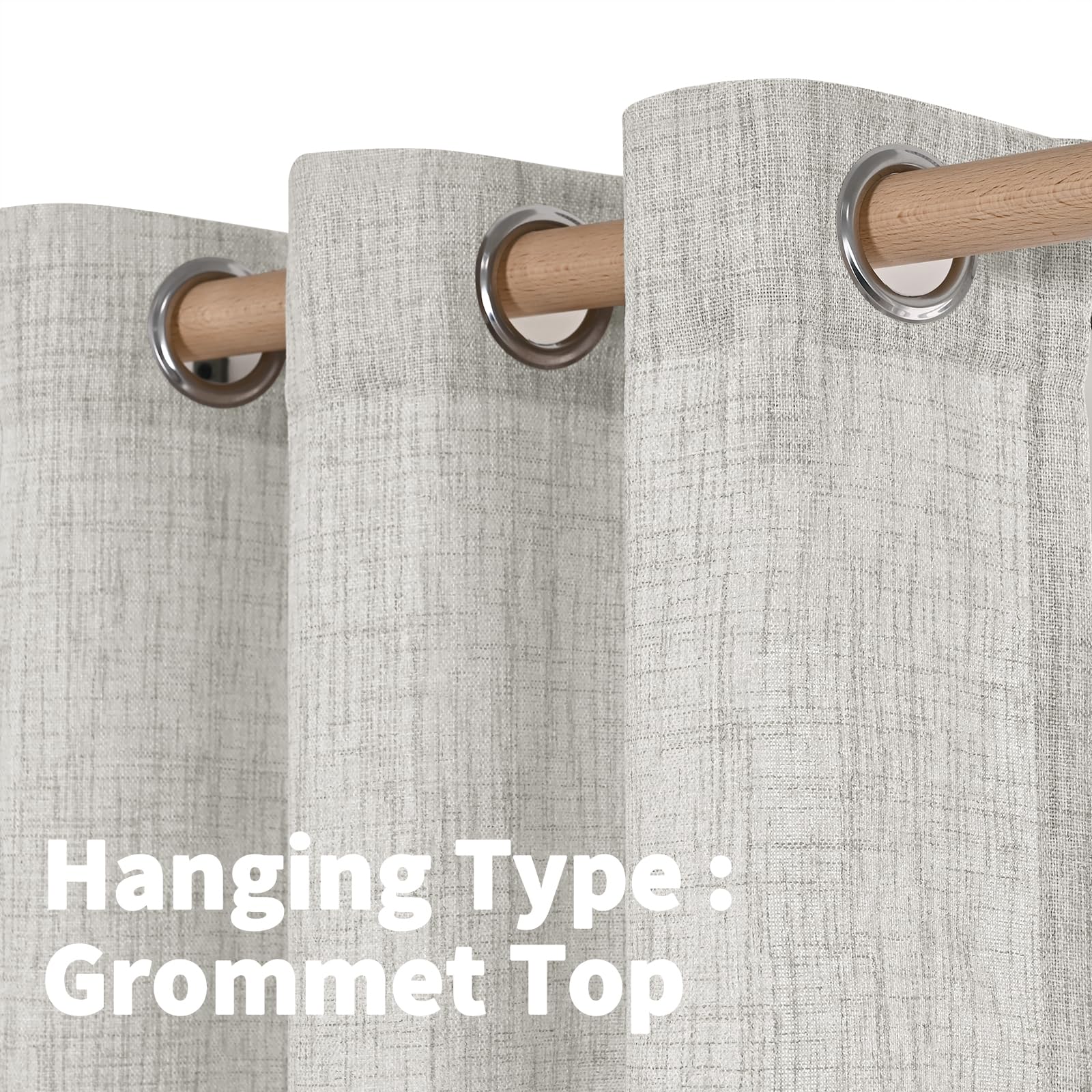 Lot De 2 Rideaux Semi-transparents Gris 183 Cm - Texturé Lin, Filtrage Lumière, Pour Salon Chambre - 2