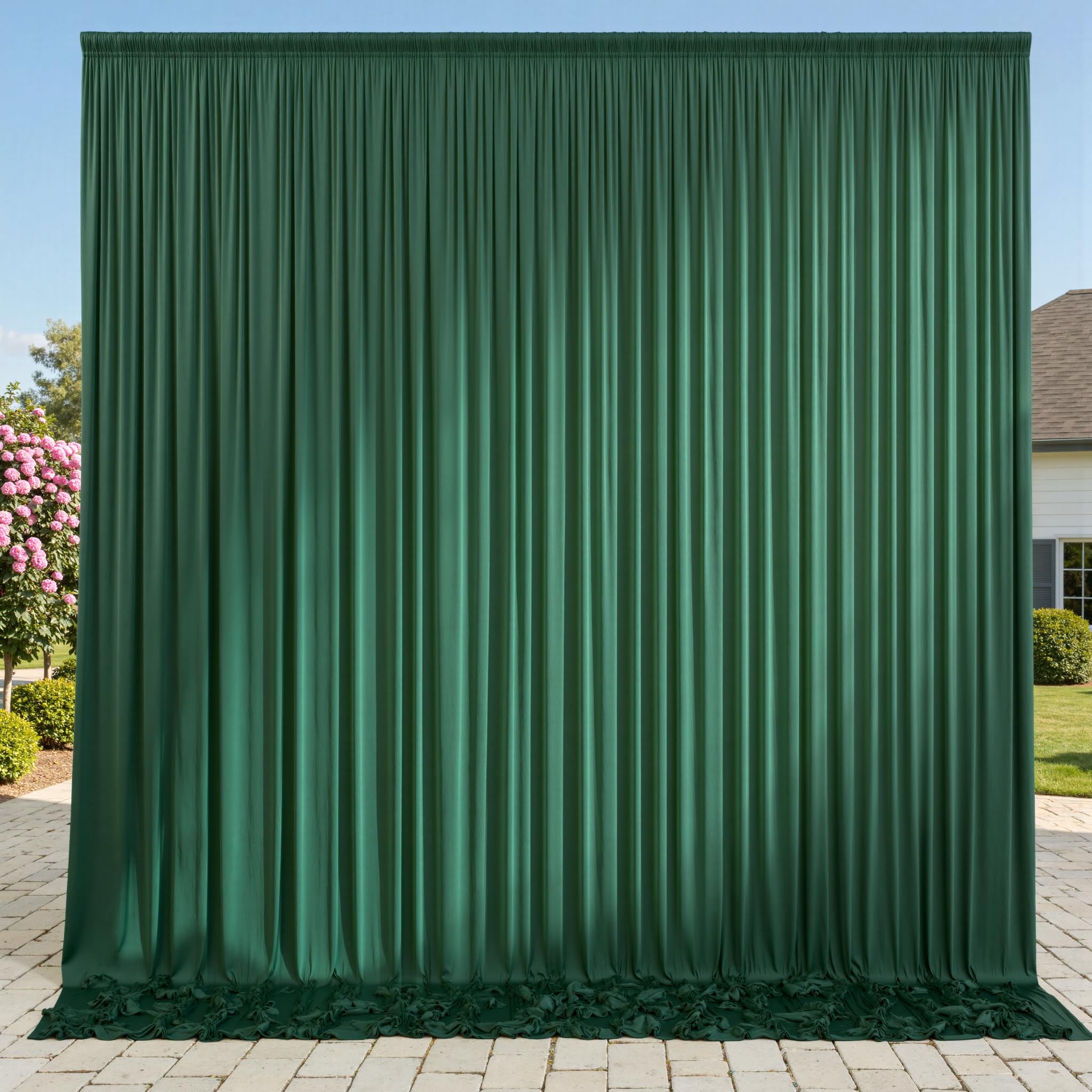 10x8 ft Wrinkle Free Hunter Green Backdrop Curtains for Parties, Thick Fabric Emerald Photo Backdrop Drapes Panels for Weddings Birthday Party