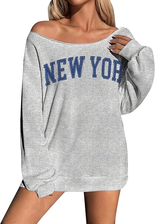 Graphic Off-Shoulder Pullover