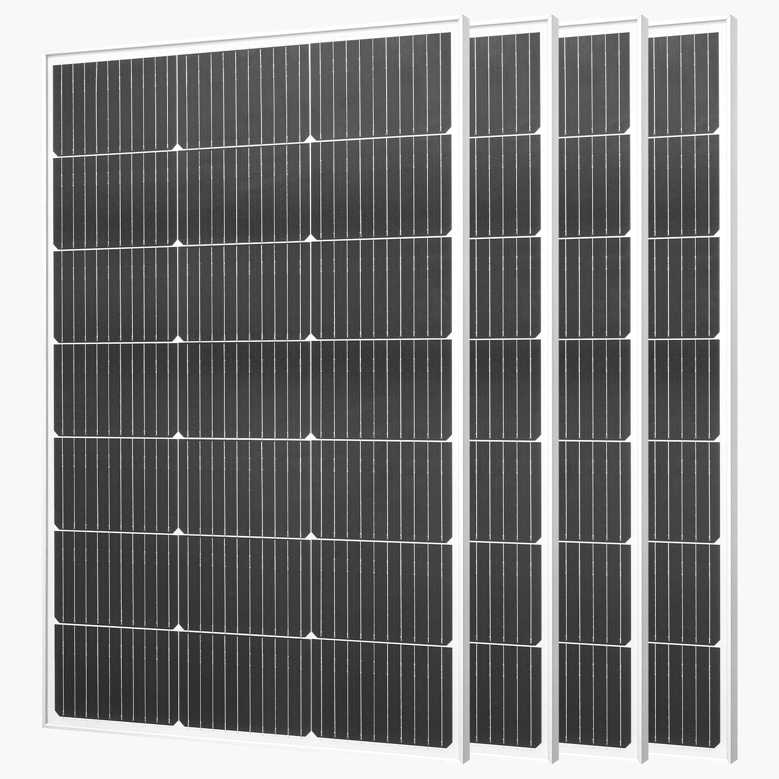 VEVOR 4 Paneles Solares Monocristalinos 100 W, Eficiencia de Conversión ≥23%, con Salida MC4 Estable y Marco de Aluminio, Impermeable IP65 para Coches, Barcos, Autocaravanas, 895 x 580 x 30 mm