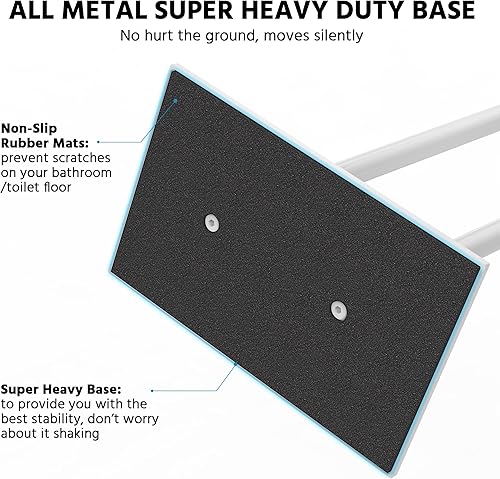 Miniatura 4 de CISILY Soporte de papel higiénico blanco con estante para teléfono, decoración de tolitos de baño. Soporte de rollo de papel de seda, almacenamiento