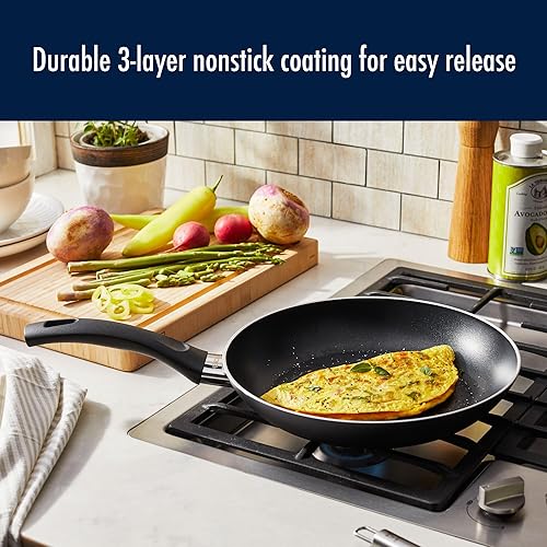 Miniatura 4 de HENCKELS Everlift - Juego de sartenes antiadherentes tradicionales de 2 piezas, 10 pulgadas y 12 pulgadas Negro -,Gris