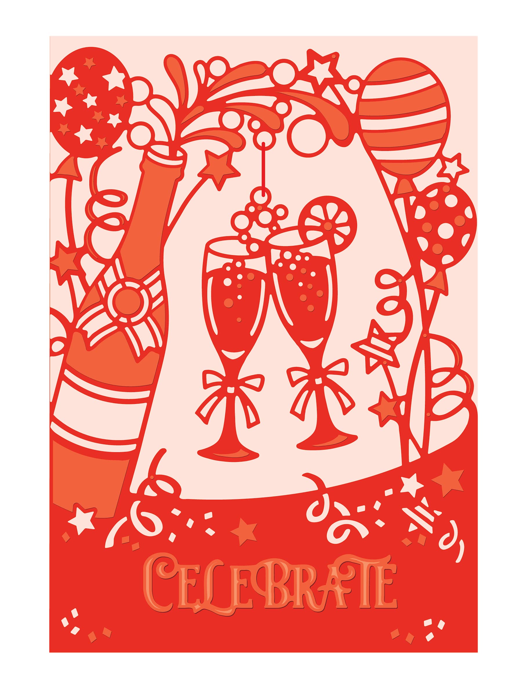 GeminiBalanced Create a Card Metal Die Set - Raise Your Glasses