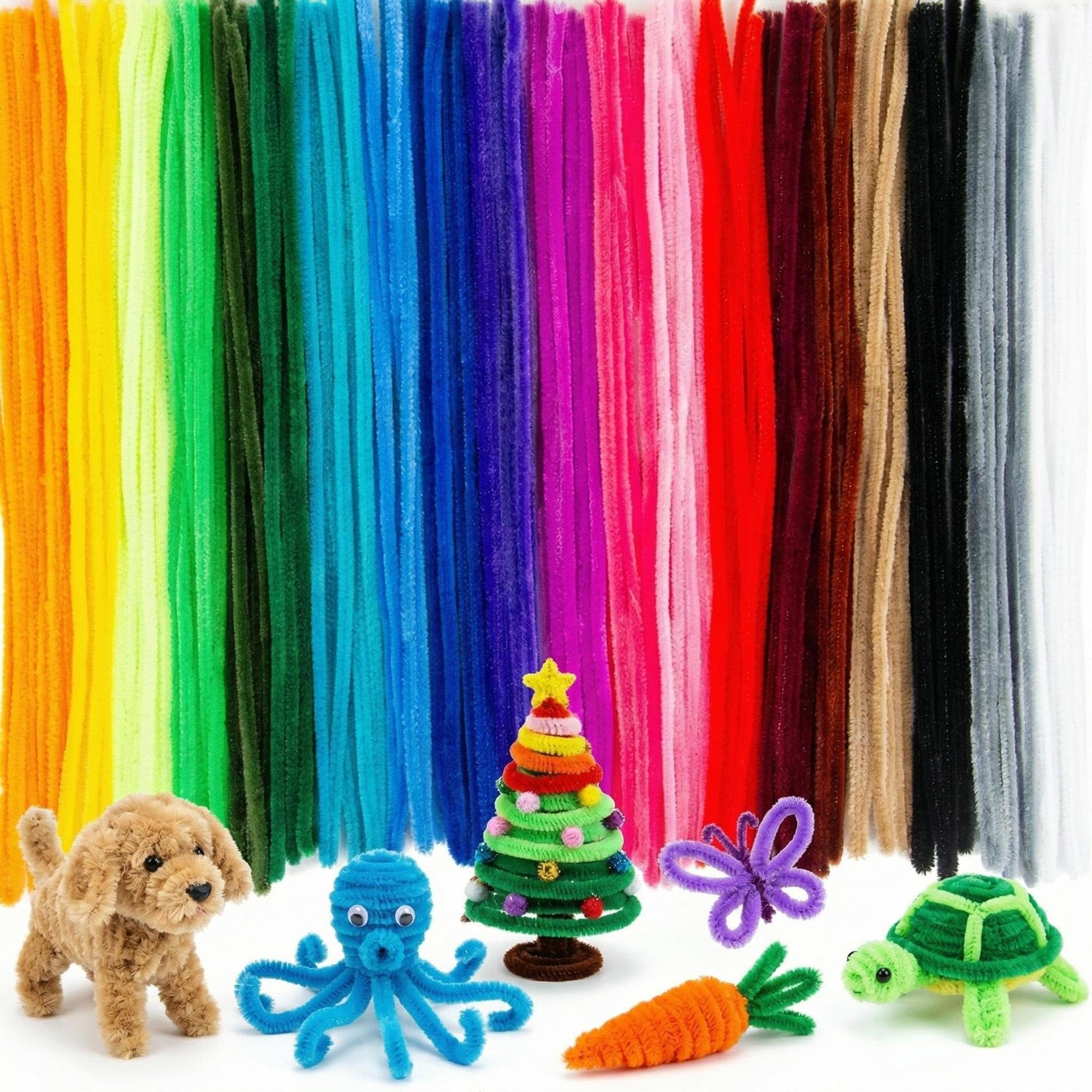 200 Pipe Cleaners - Bulk Craft Supplies in 20 Colors -1 200 Pipe Cleaners - Bulk Craft Supplies in 20 Colors -1