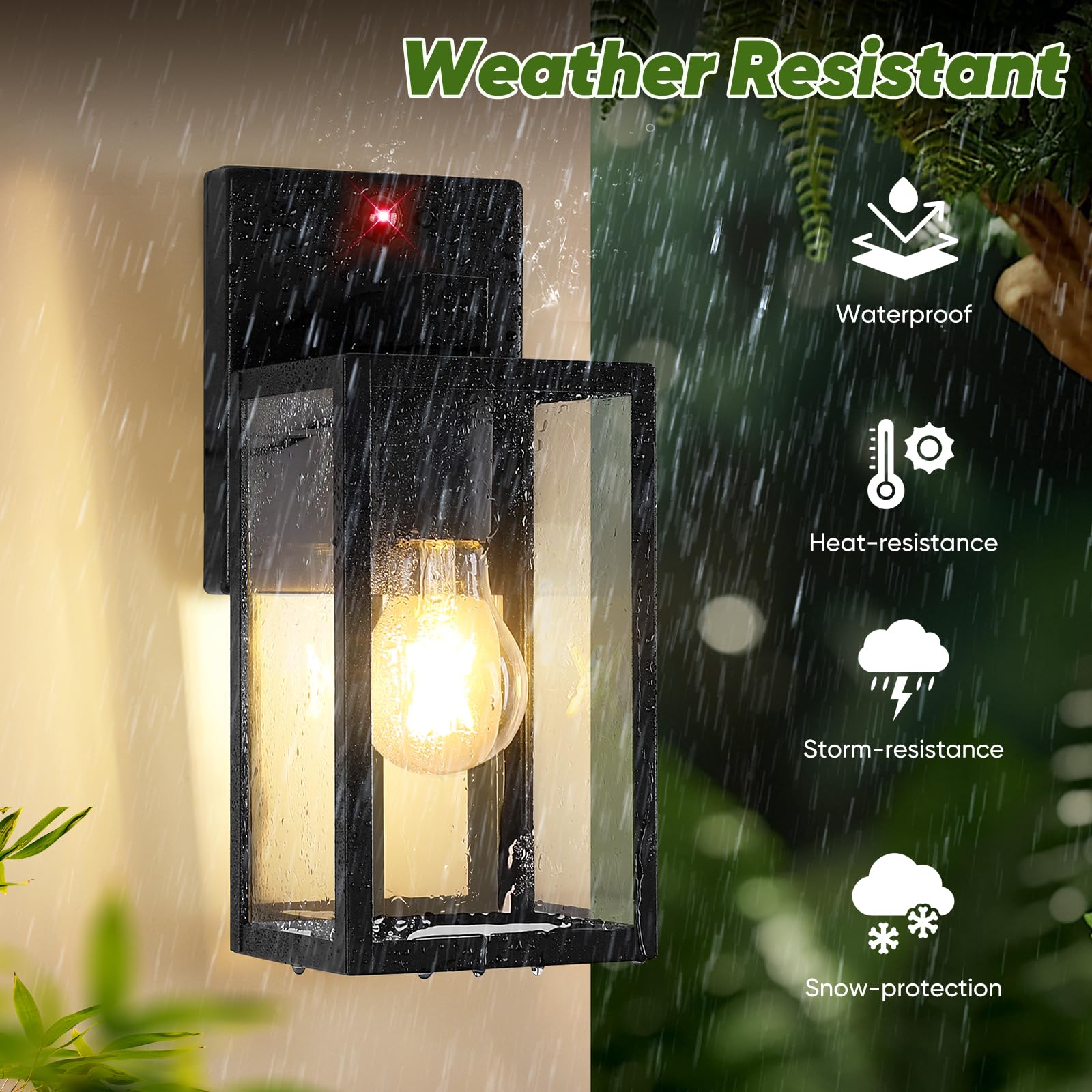 Outdoor Wall Lights Motion Sensor 2-Pack - Dusk To Dawn Porch Lighting With  3 Modes \u0026 Weather Resistant Motion Sensor Outdoor Wall Lights, image size:1600x1600