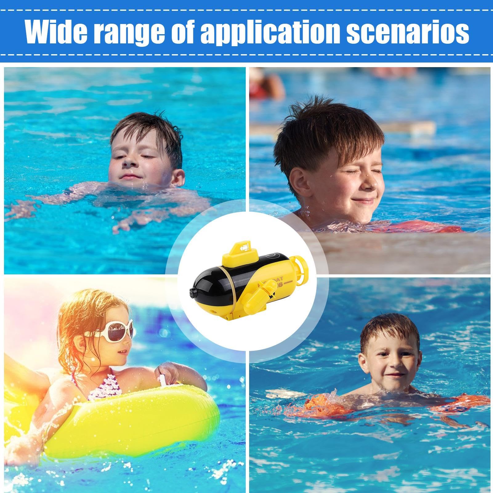 Generico Giocattolo sottomarino RC, sottomarino telecomandato - Modello di barca giocattolo elettronica per acqua - Giocattolo da piscina ricaricabile ad alta velocità resistente all'acqua per comp - 5