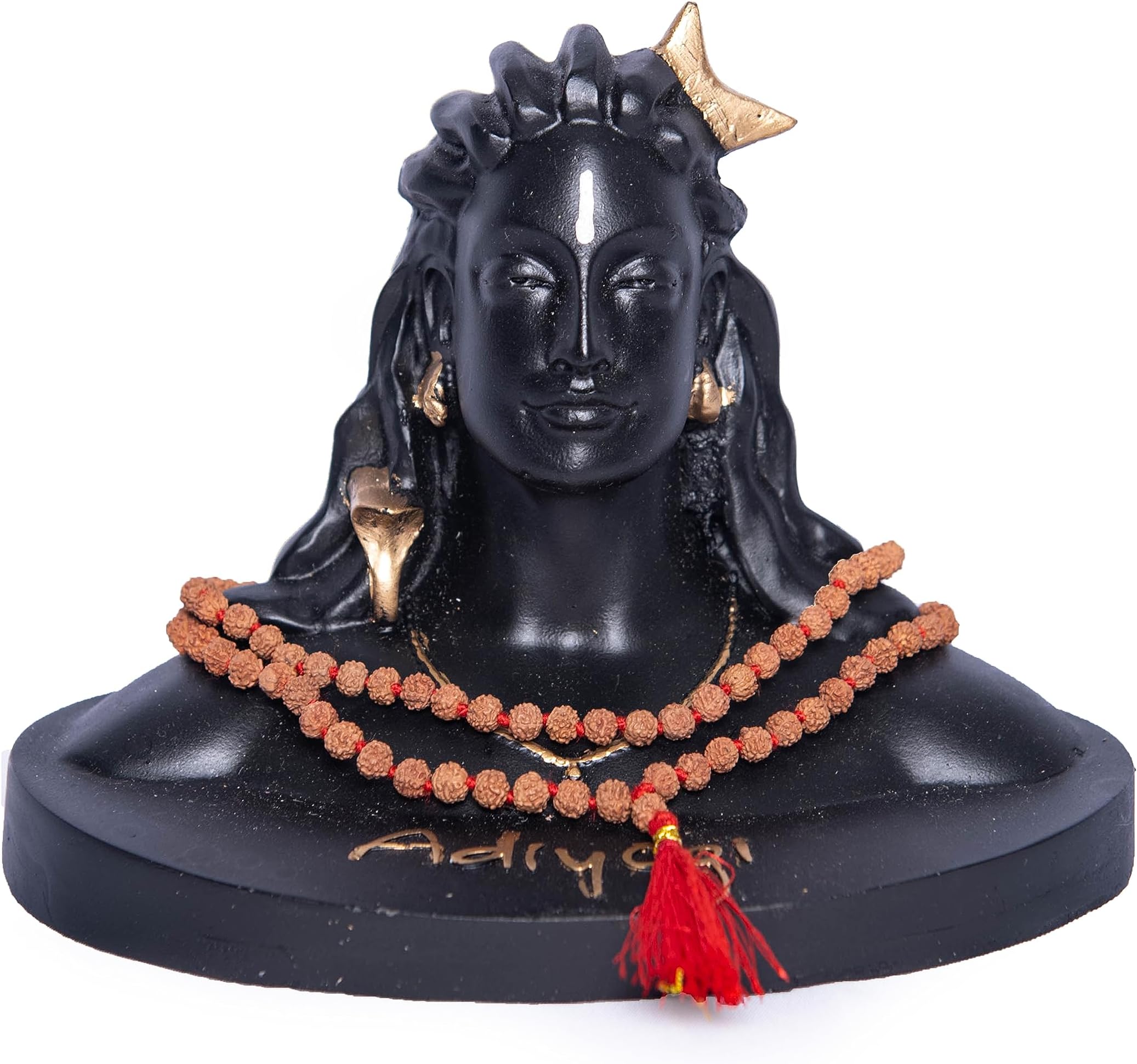Wonder Care Wonder Care WC_Adiyogi Statue| Lord Shiva Idol for car Dashboard | Mahadev Idol Shiva Statue Items for Home Decor, Temple Puja Adiyogi Statue for Car with 4mm Rudraksha Mala