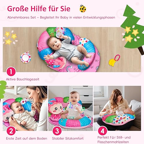 Miniatura 2 de Caterpillar - Almohada 3 en 1 para bebé de 0 a 6 meses, tapete de juego desmontable para recién nacidos, juguetes sensoriales para bebés de 0 a 6