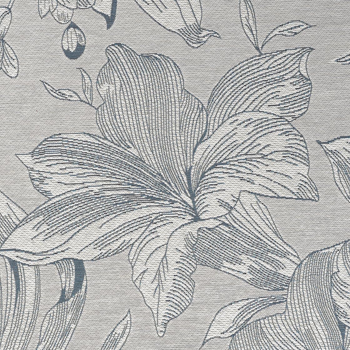 Couristan Dolce Flora 5'3" x 7'6" Argento Silver Gray Blue Botanical Floral Indoor Outdoor Area Rug - Hose Washable Flat Weave, UV-Protected, Patio Sunroom Living Room Dining Room