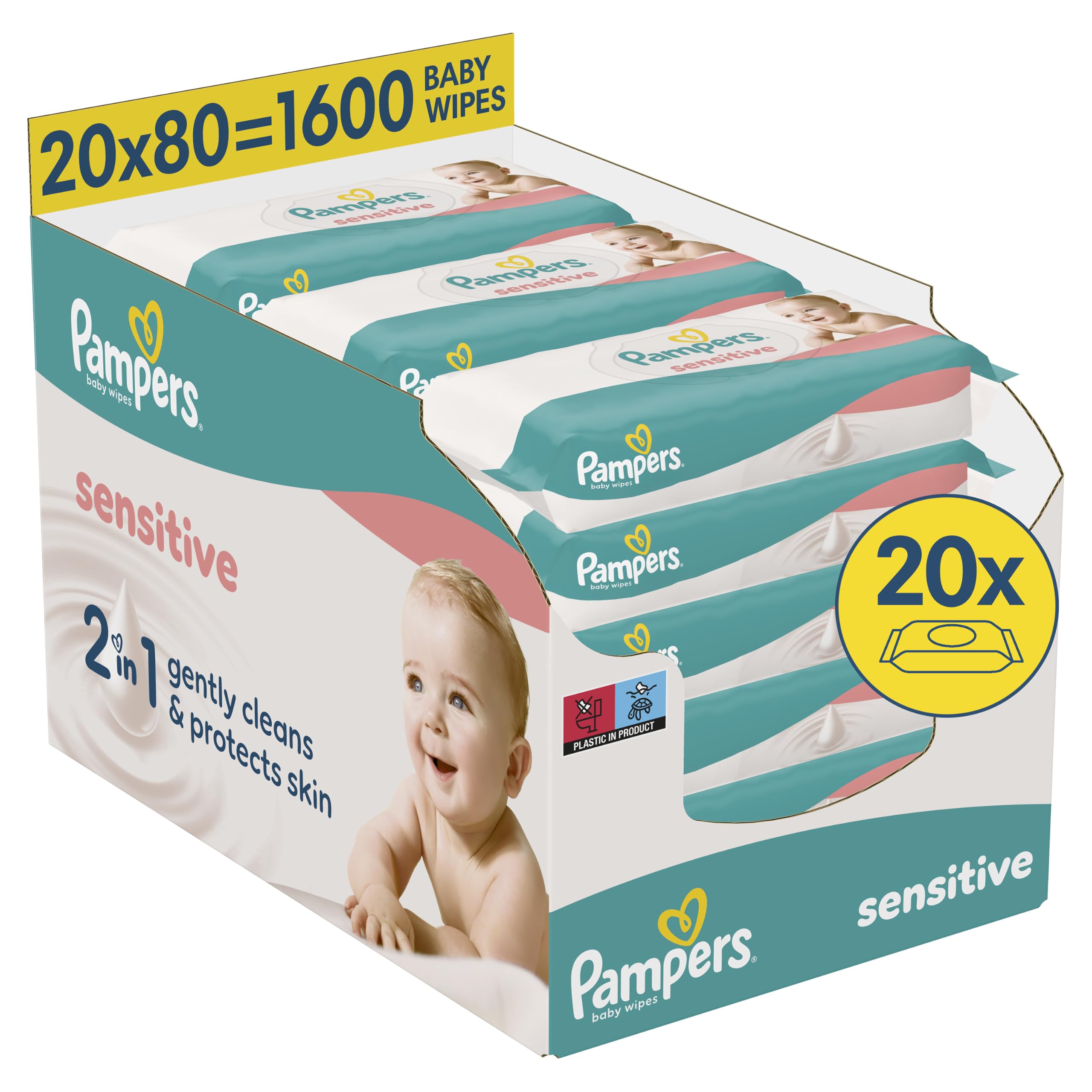 Pampers Sensitive Baby-Feuchttücher, 1200 Feuchttücher