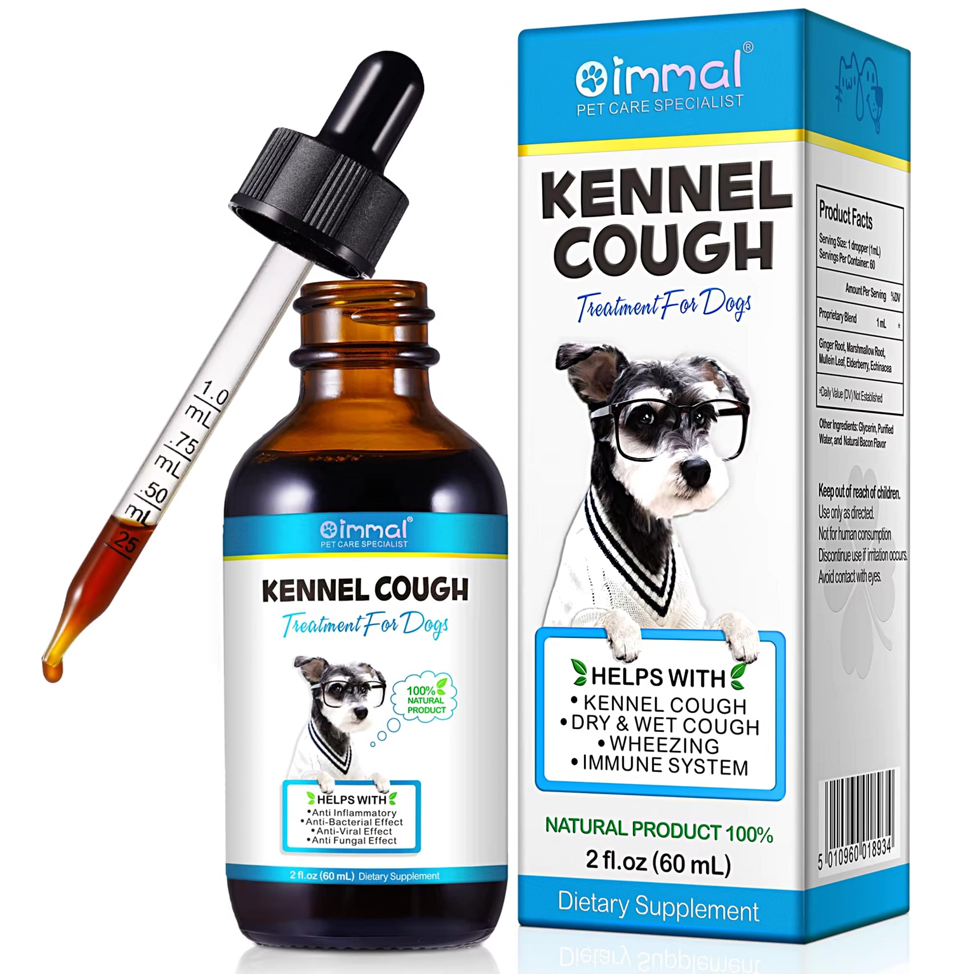 Kennel Cough Treatment for Dogs - Dog Allergy Itch Relief - Dry, Wet & Barky Cough Relief for Dogs - Dog Cough Suppressant