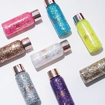 Mermaid Sequins Chunky Glitter Liquid Eyeshadow Glitter Body Gel Festival Glitter Cosmetic Face Hair Nails Makeup Long Lasting Sparkling 30 g (#108 Dark Purple) abc15