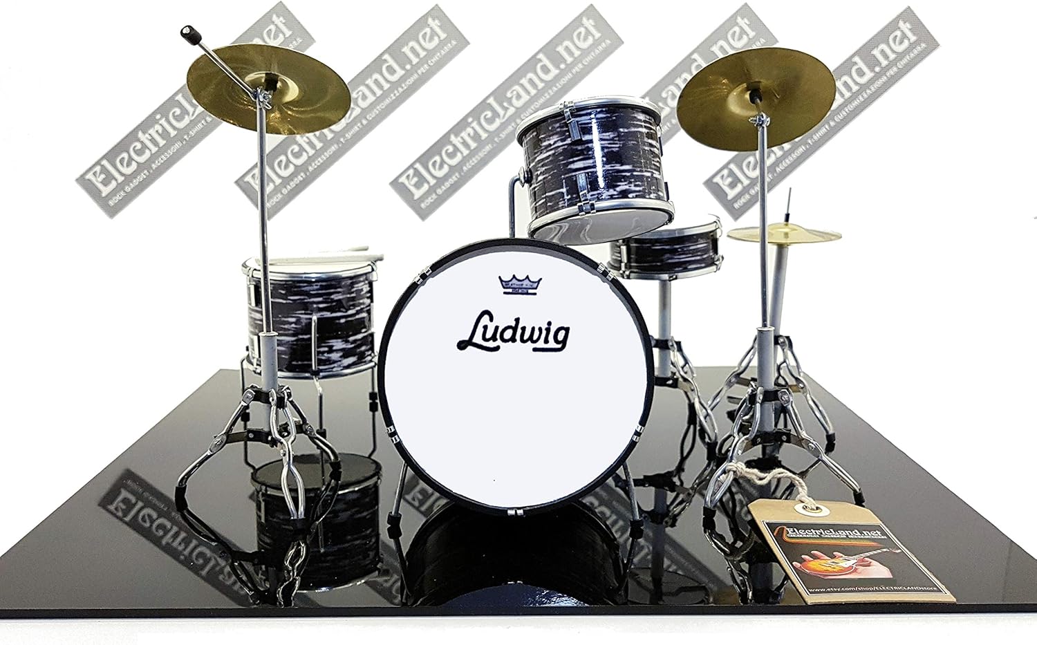 Ludwig Vintage Classic Set Tribute Miniatur-Schlagzeug 25cm Sammlerbox Silber