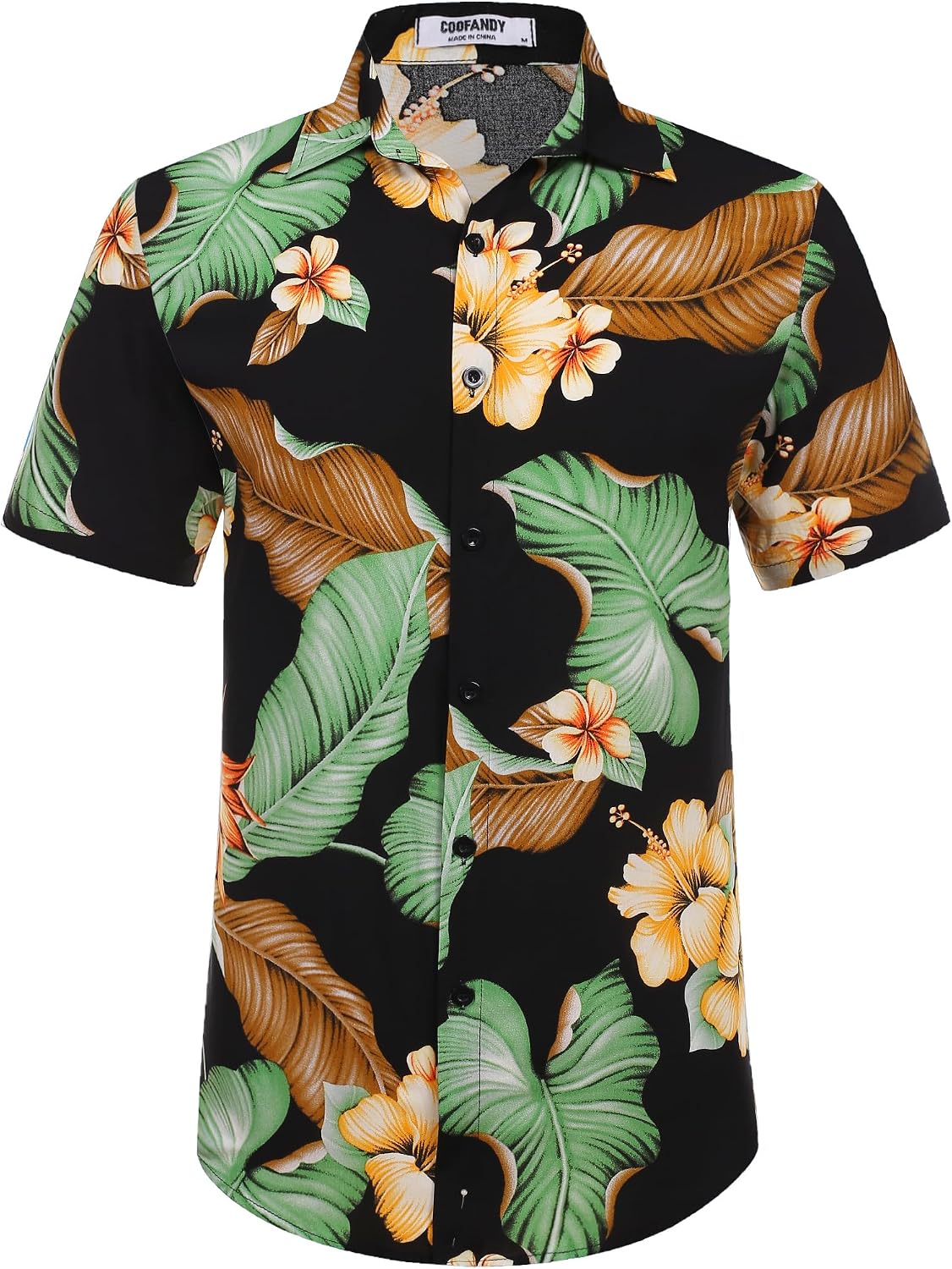 COOFANDY Men's Hawaiian 2 Piece Outfits Summer Beach Matching Set Flower Shirt and Shorts Tropical Vacation Set
