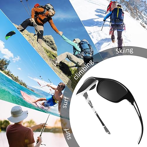 Miniatura 109 de TOODOO 4 Pairs Men Polarized Sunglasses with UV Protection Driving Glasses Sports for Sport Outdoor Activities