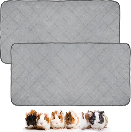 DR.DUDU 2 piezas de forro de jaula de conejillo de indias, ropa de cama lavable de conejillo de indias, reutilizables, superabsorbentes,