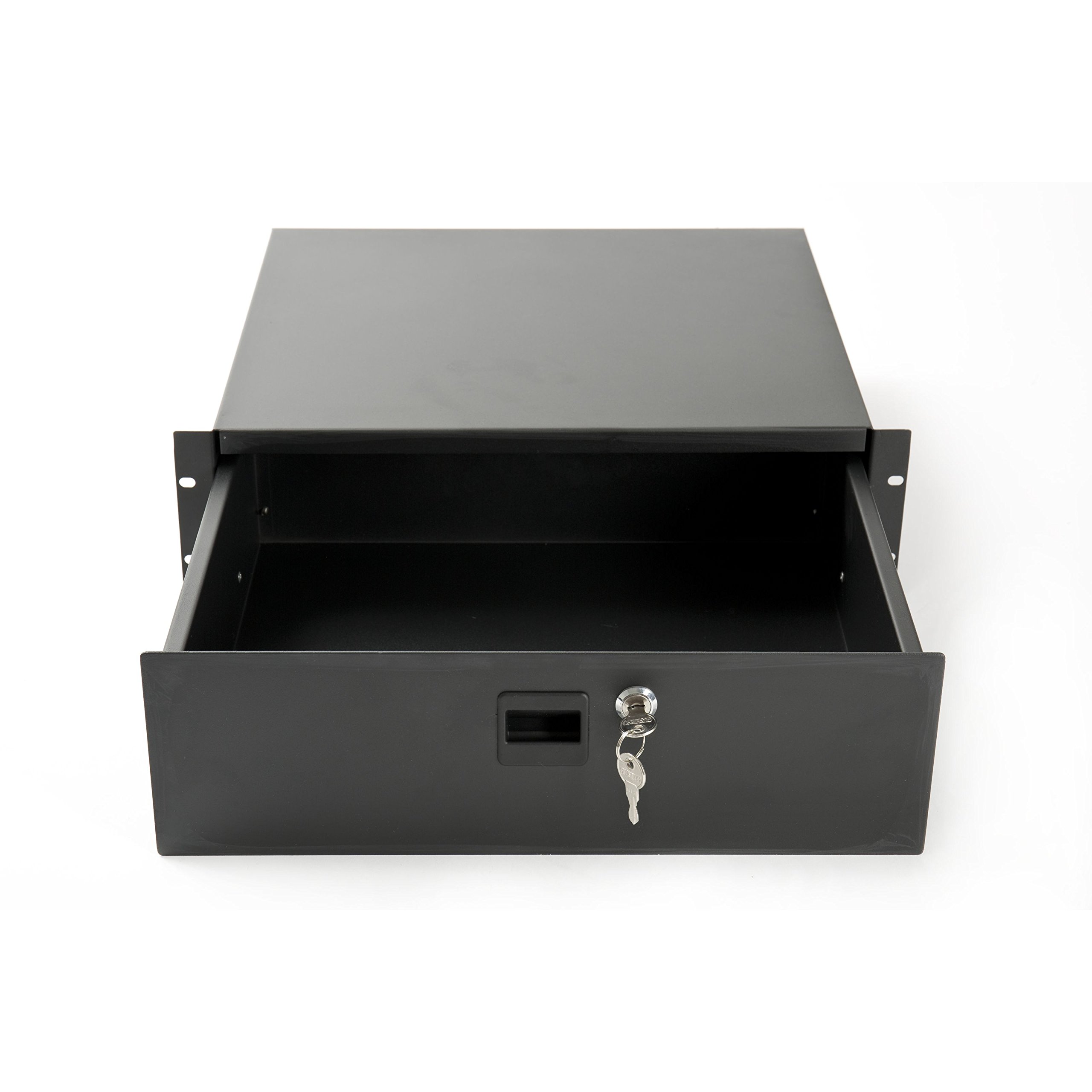 MUSIC STORE, 19" Rackschublade, 3HE, Abschließbar, Pulverbeschichteter Stahl, Solide
