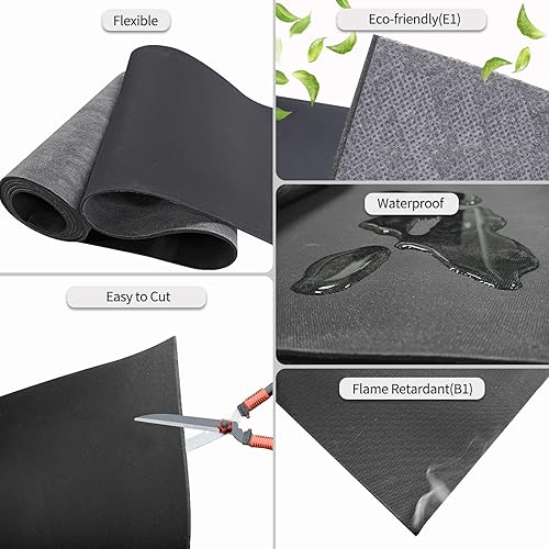 Miniatura 5 de TroyStudio Barrera de Sonido de Vinilo Cargado en Masa, 1 lbpie cuadrado, Hoja de Aislamiento MLV de 1 x 8 Pies, Material Anti Vibración y