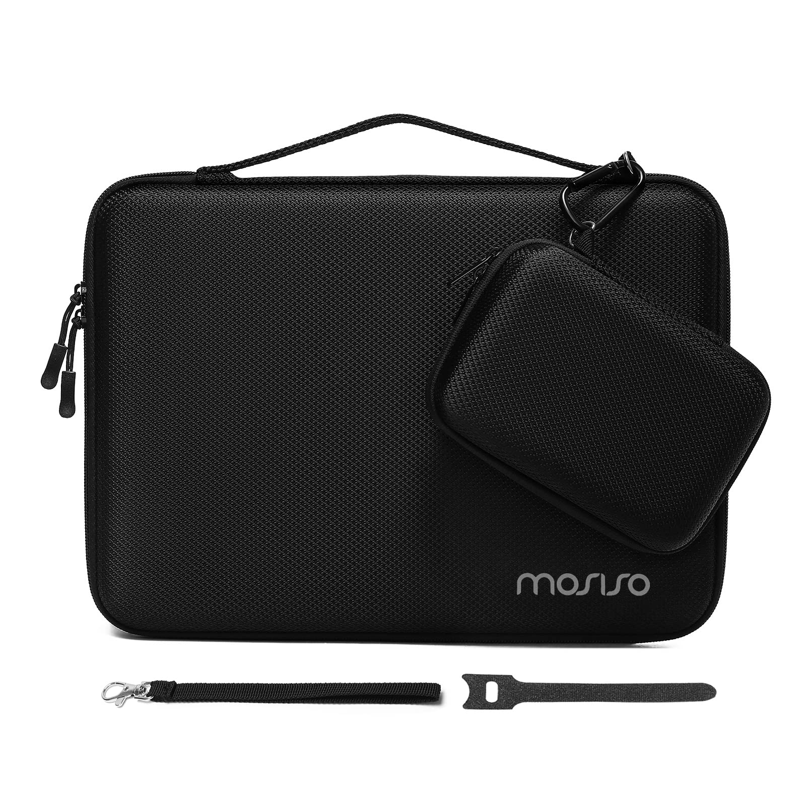 MOSISOMOSISO Laptop Sleeve Compatible with MacBook Pro 14 inch 2023 2022 2021 Release M3 A2918 A2992 M2 A2779 M1 A2442 Pro/Max Chip with Touch ID, EVA Hard Travel Carrying Case with Small Bag, Black