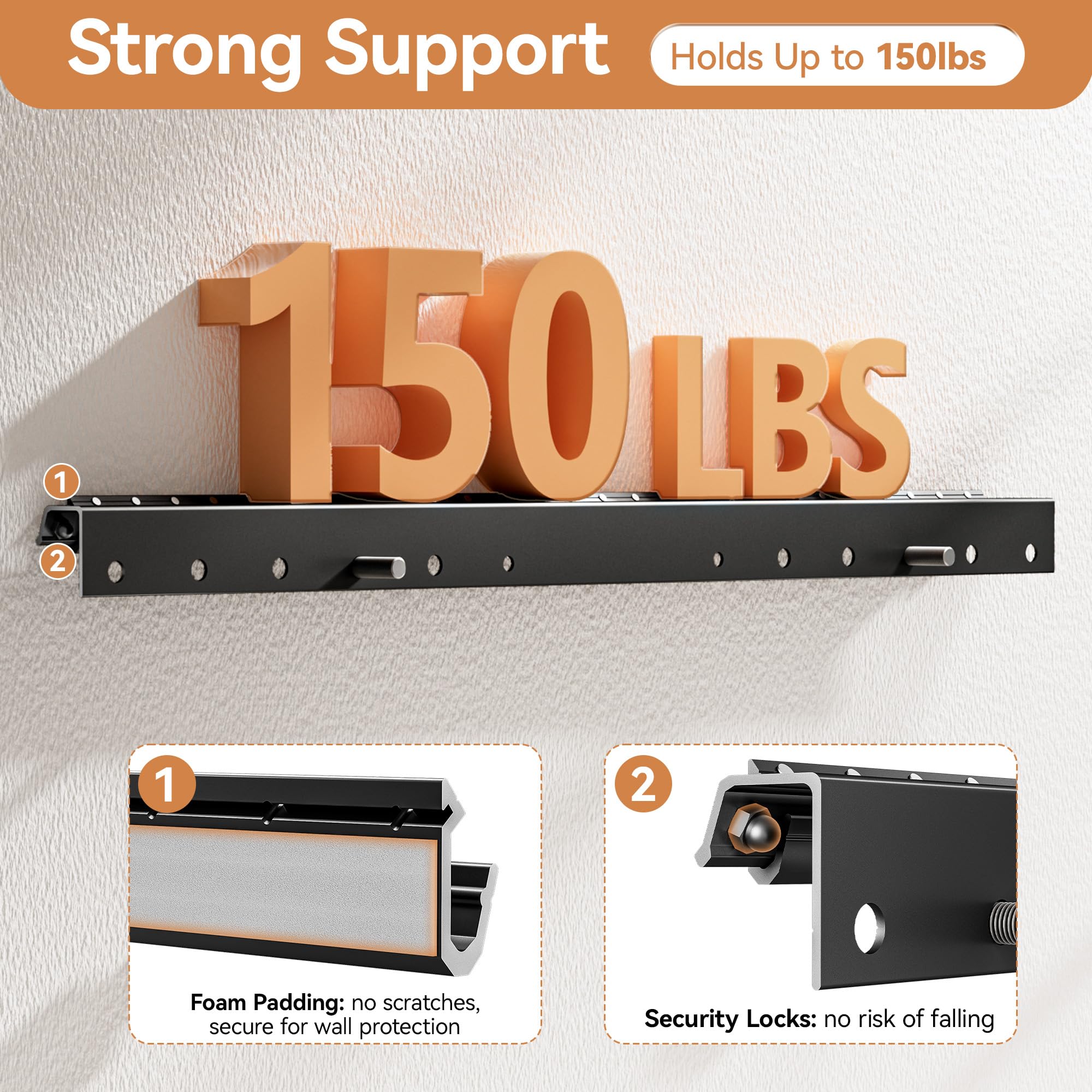 Staffa da parete per TV da 32-75 pollici, staffa universale per TV senza borchie, VESA max 600 x 400 mm fino a 68 kg, basso profilo, inclinazione di 5°, adatta alla maggior parte dei