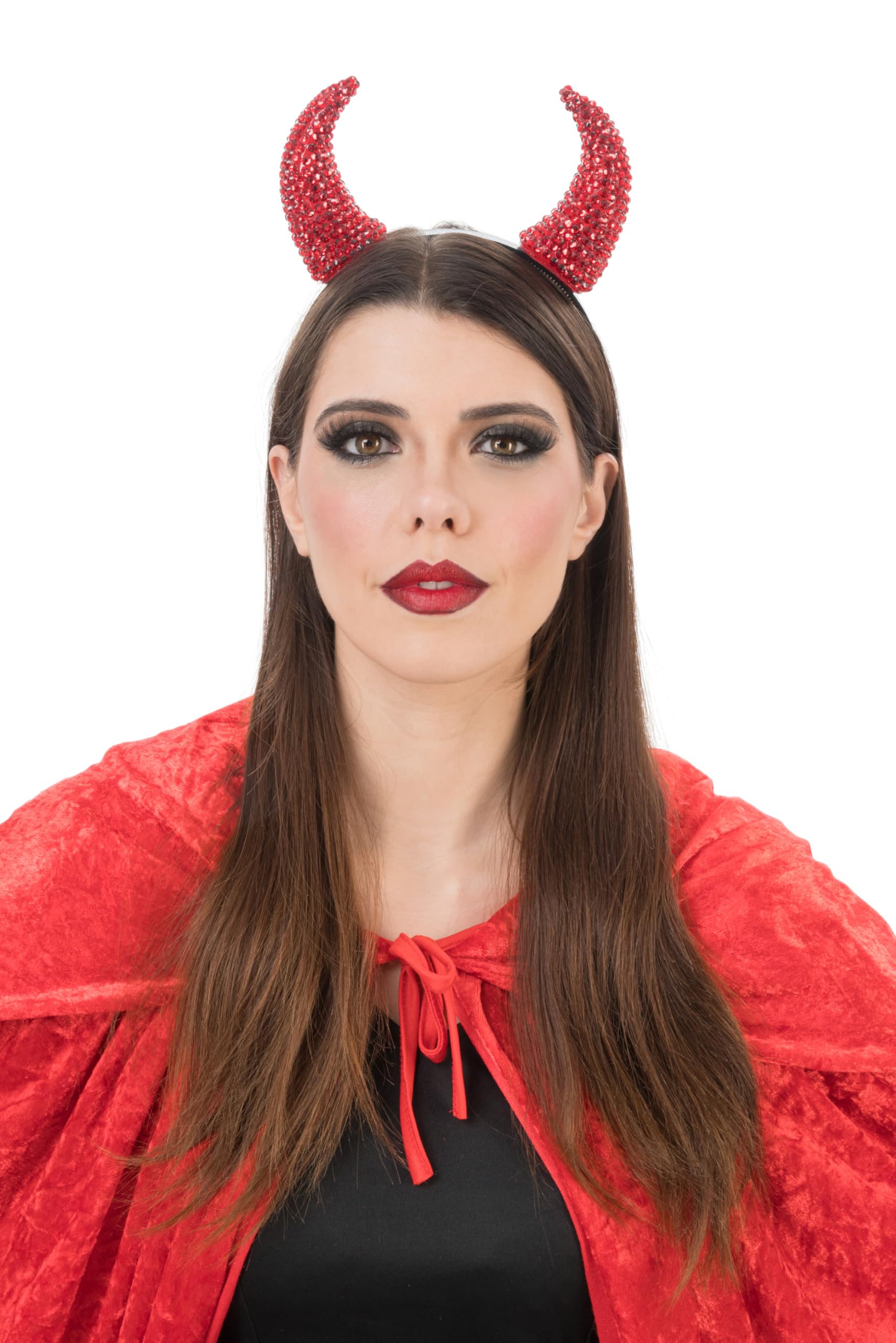 Chaks - Devil Headband with Glittering Horns in Red or Black, Costume Accessories for Halloween and Carnival - Image 4