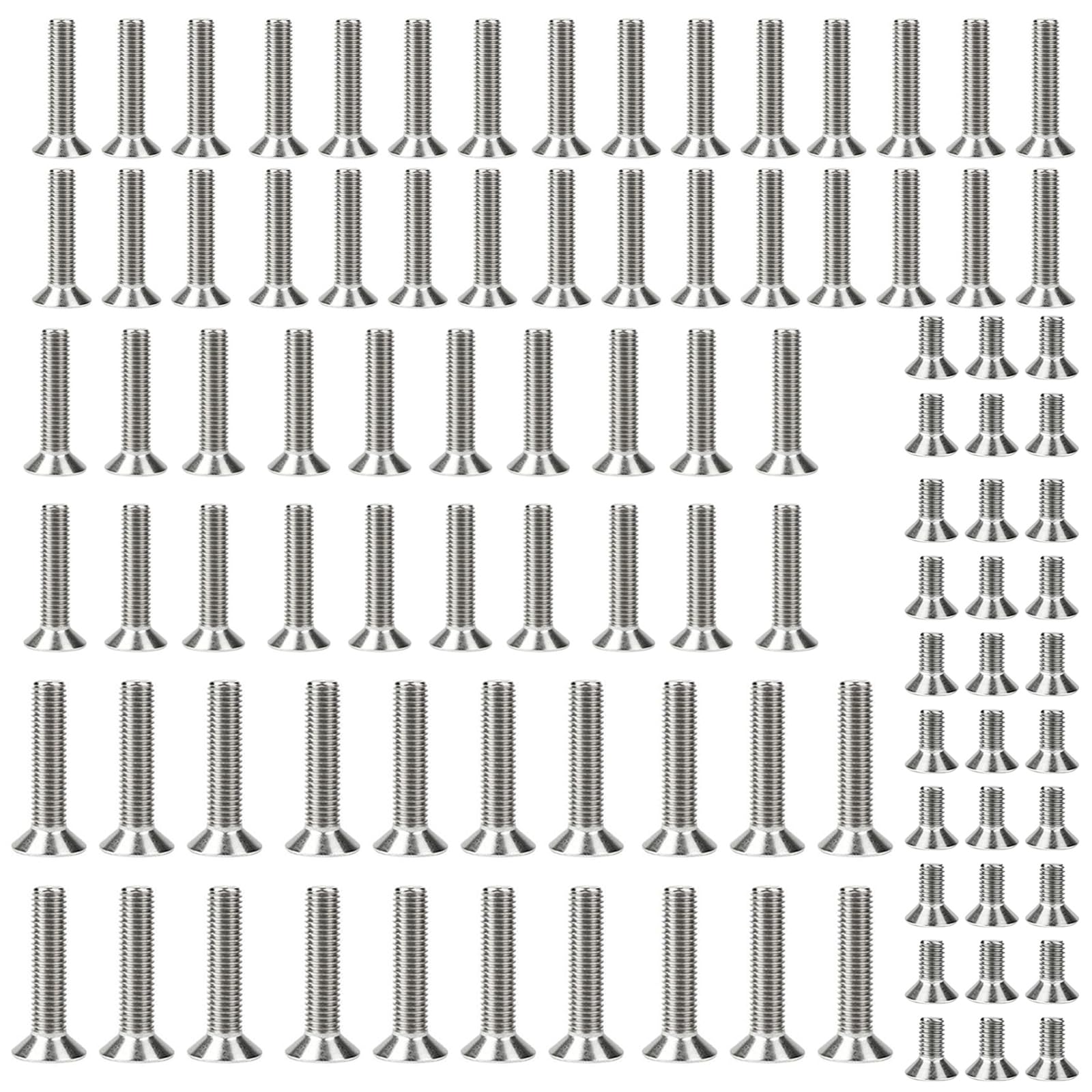100 Pcs Door Handle Screws, Small Screws For Door Handles And Furniture Repair, Grub Screws Assorted In M3 M4 M5 Sizes, Flat Head Screws For Mechanical Maintenance And Home DIY Projects