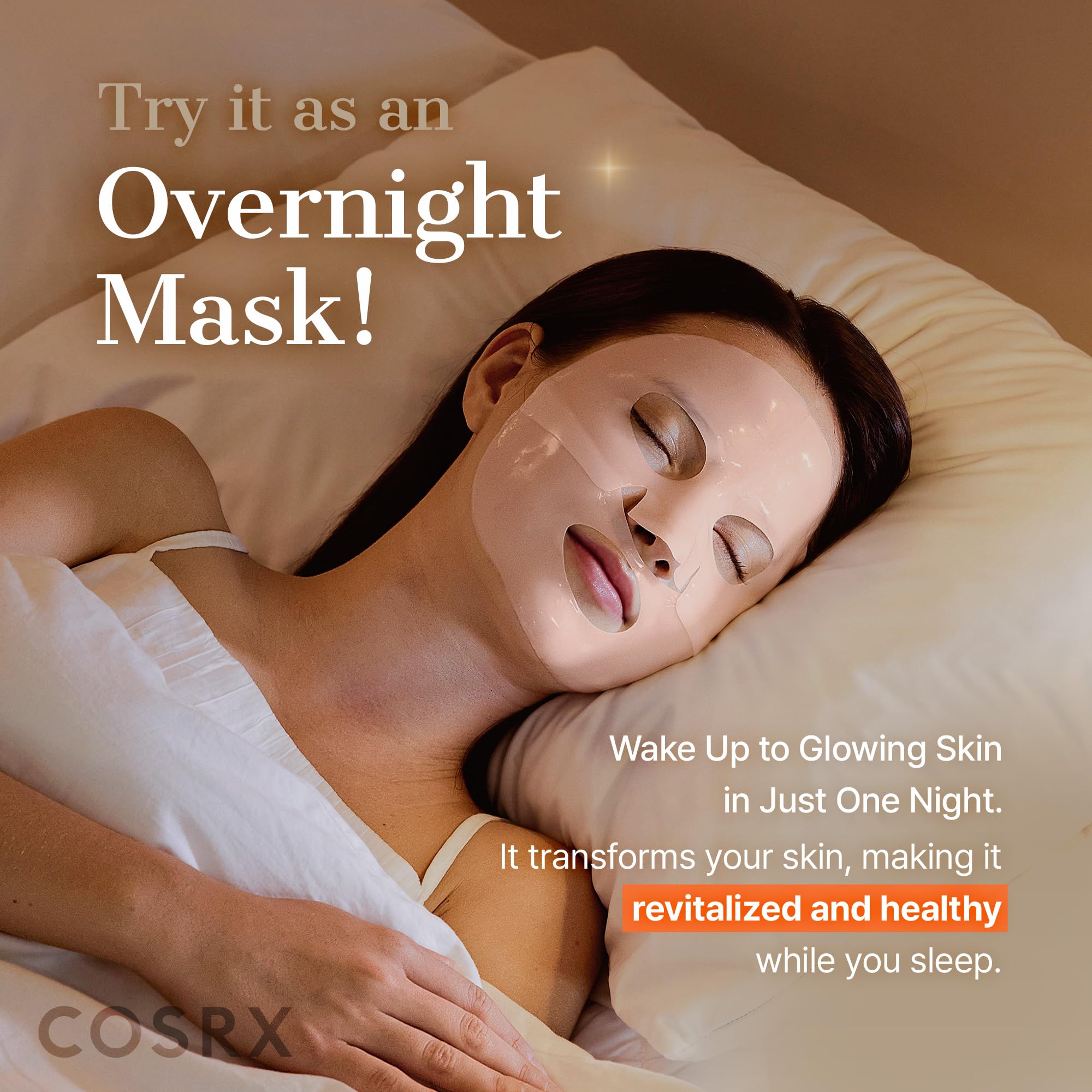 COSRX Advanced  Glass Glow Hydrogel Face Masks Skincare 3 EA, Collagen Face Mask, Travel Essentials, Overnight Face Mask, Korean Skin Care: 5 PDRN