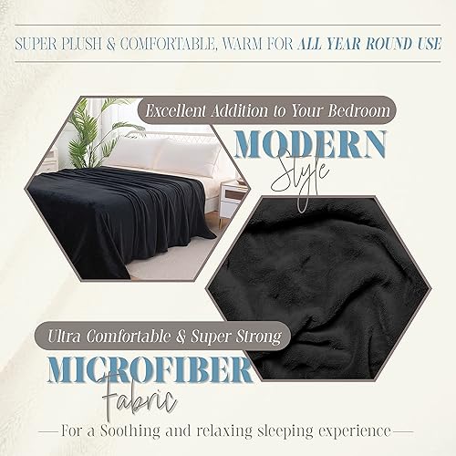 Miniatura 5 de Elegant Comfort Manta de Lujo con Sensación de Terciopelo, Manta Ligera para Todas las Estaciones, Ultra Suave, de Felpa de Forro Polar de Franela