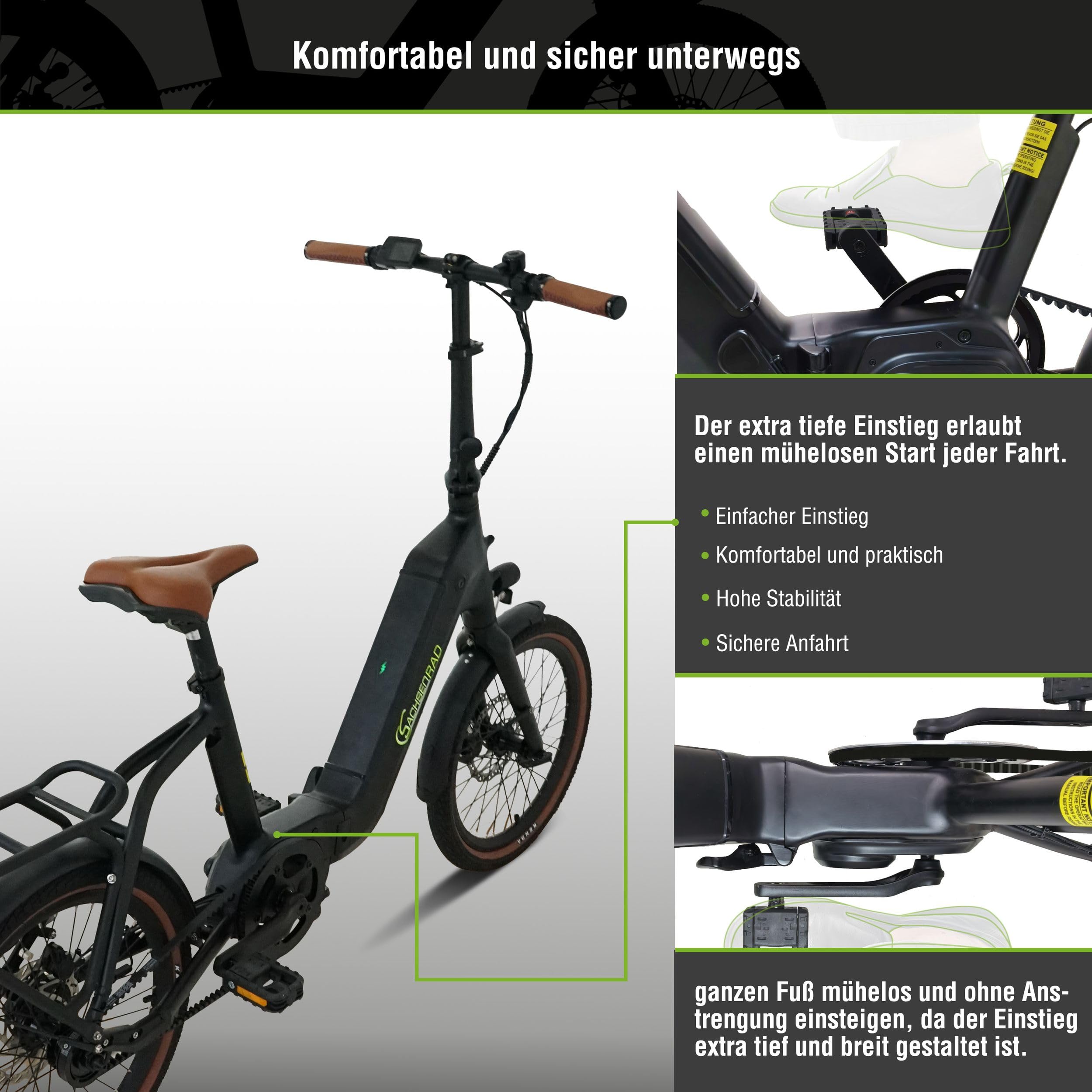 F3G Centro E-Bike Pieghevole, Bici Elettrica con Cambio Automatico, Batteria 540 Wh fino a 150 km, Motore Centrale 250 W 80 Nm, Ruote 20", Freni a Disco Idraulici, per Uomo e Donna