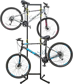 Kilimanjaro 4-Bike Storage Stand Adjustable Height Garage Rack with PVC-Coated Steel Frame, TPE Hooks, and 155 lb Capacity Scratch-Free Bicycle Organizer 910534ECE