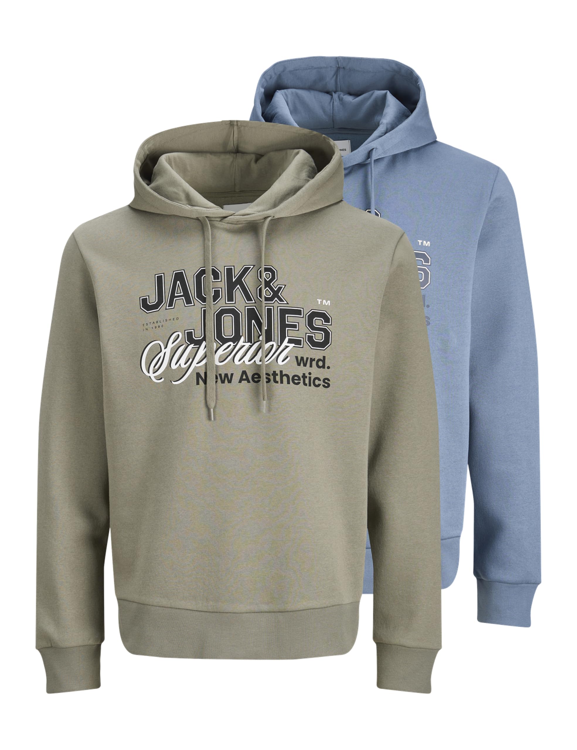 JACK & JONES Jjelogo Sweat Hood 2 Col 25/26 2pk MP Jjelogo Lot de 2 Sweats à Capuche 2 Cols, 25/26 Homme (Lot de 2)