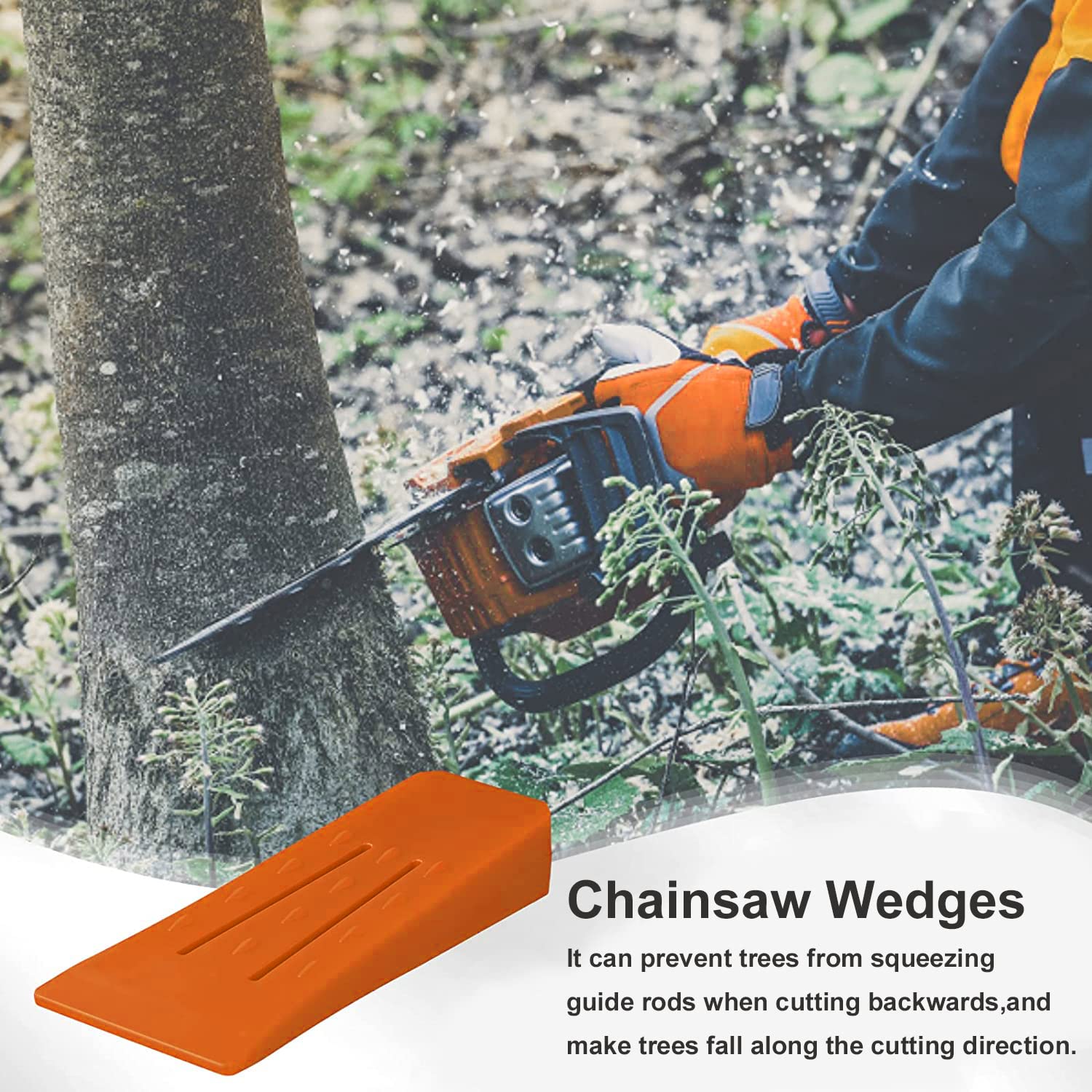 Confezione 6 Cunei Abbattimento Albero 5,5"+8'' Logging Bucking Caduta - Foto 6