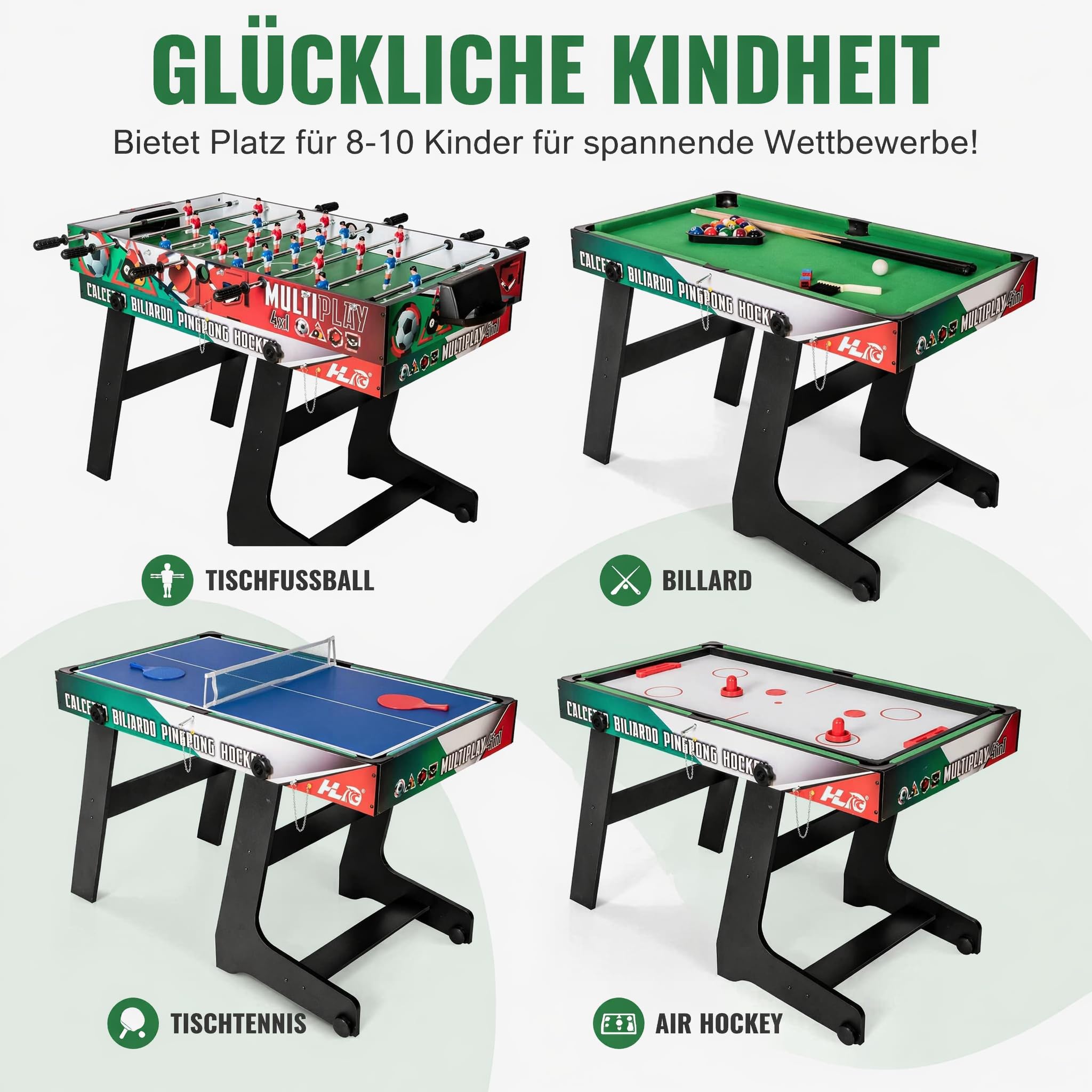 4 in 1 Multifunktionale Spieltische Tischfußballtische