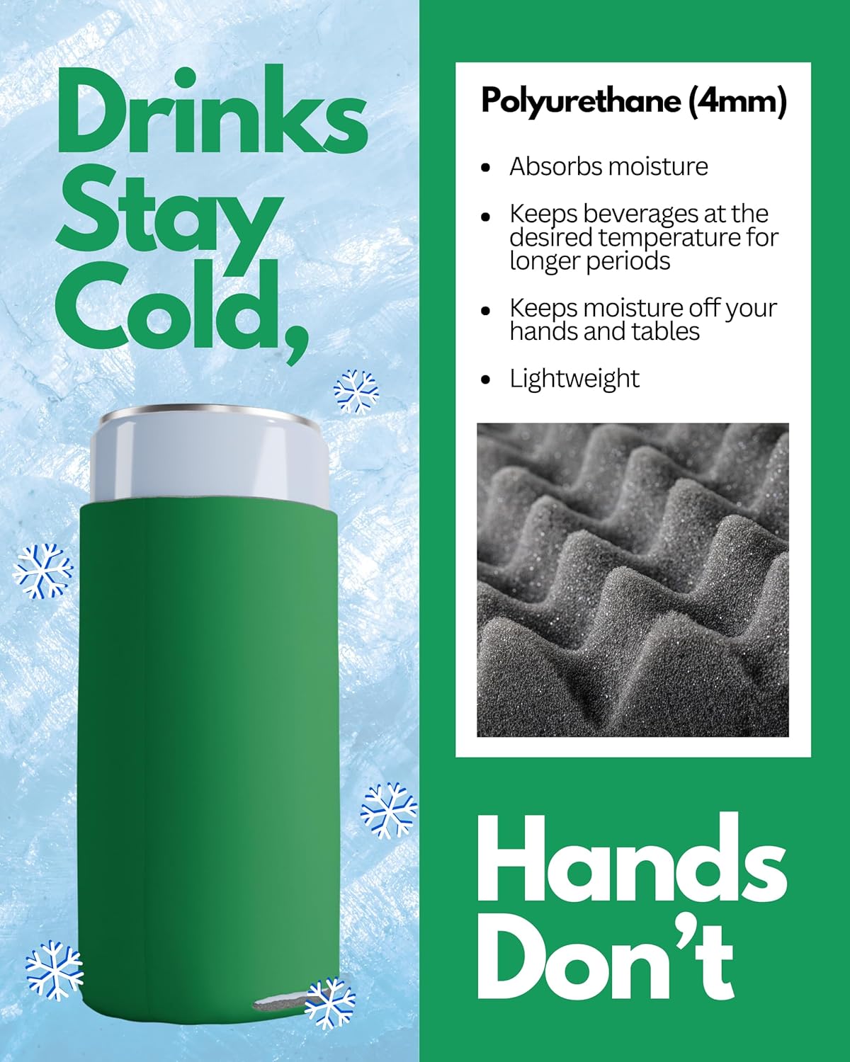 PartyPrints 25 Pack Kelly Green Blank Slim Can Cooler Sleeves | Plain Seltzer Customizable Bulk Coolers for Beer Bottles & 12oz Tall Cans | Skinny Collapsible Drink Insulated Sleeve - Image 6