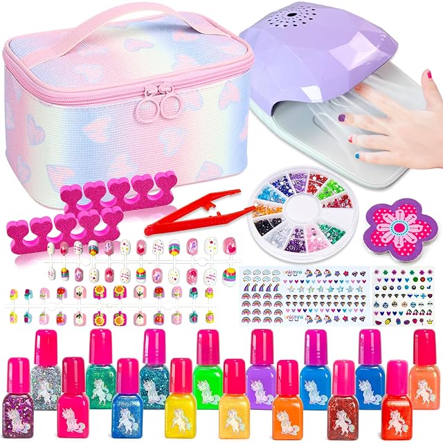 Lubibi Set de Manicura para Niña, Kit Pintauñas para Niñas, Esmalte de Uñas No Tóxico y Pelable