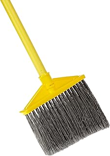 Rubbermaid Commercial Smooth-Surface Angle Broom, Vinyl-Coated Metal Handle, Flagged Bristles, Gray (FG637500GRAY)